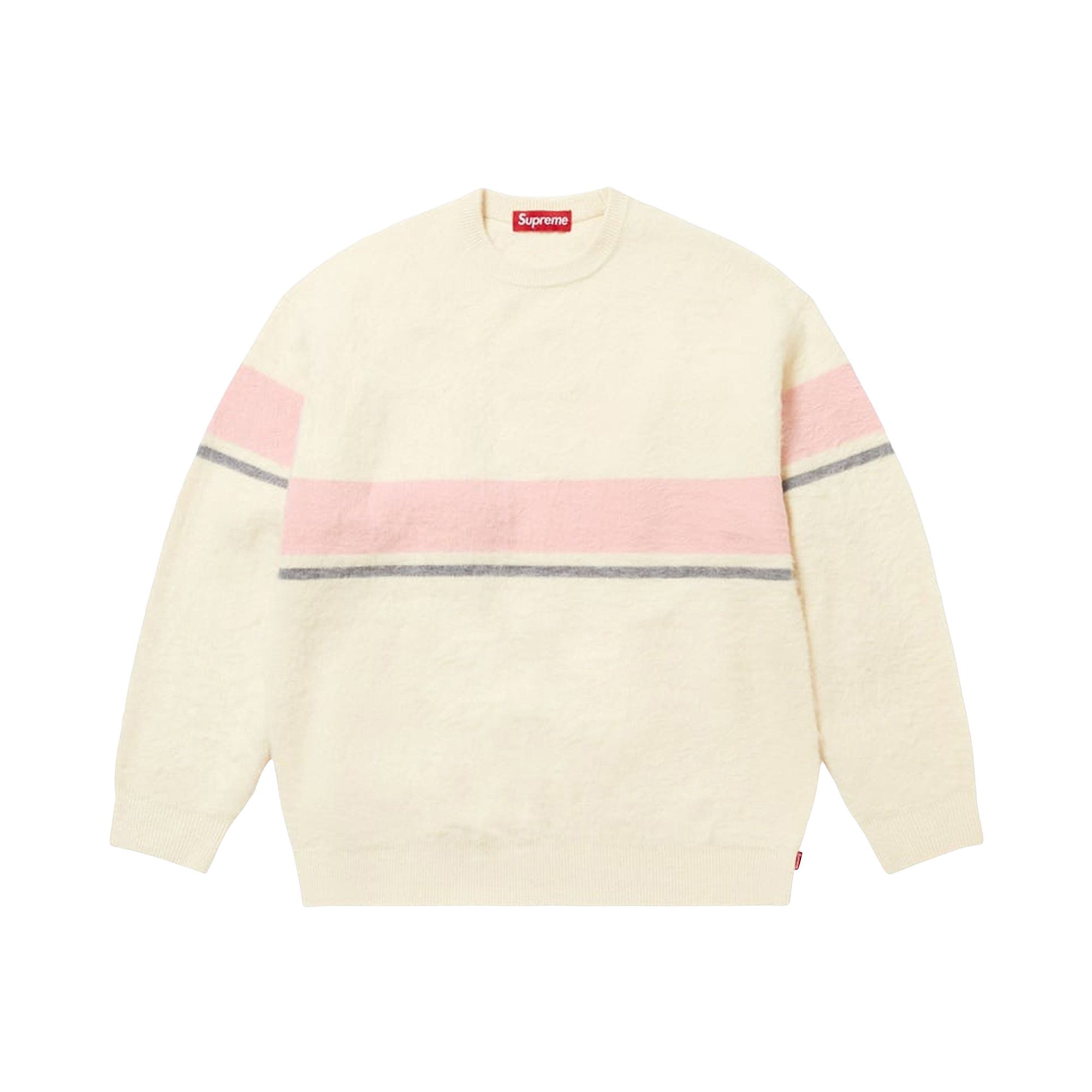 Pre-owned Supreme Brushed Stripe Sweater 'ivory' | Cream | Men's Size Xl In White
