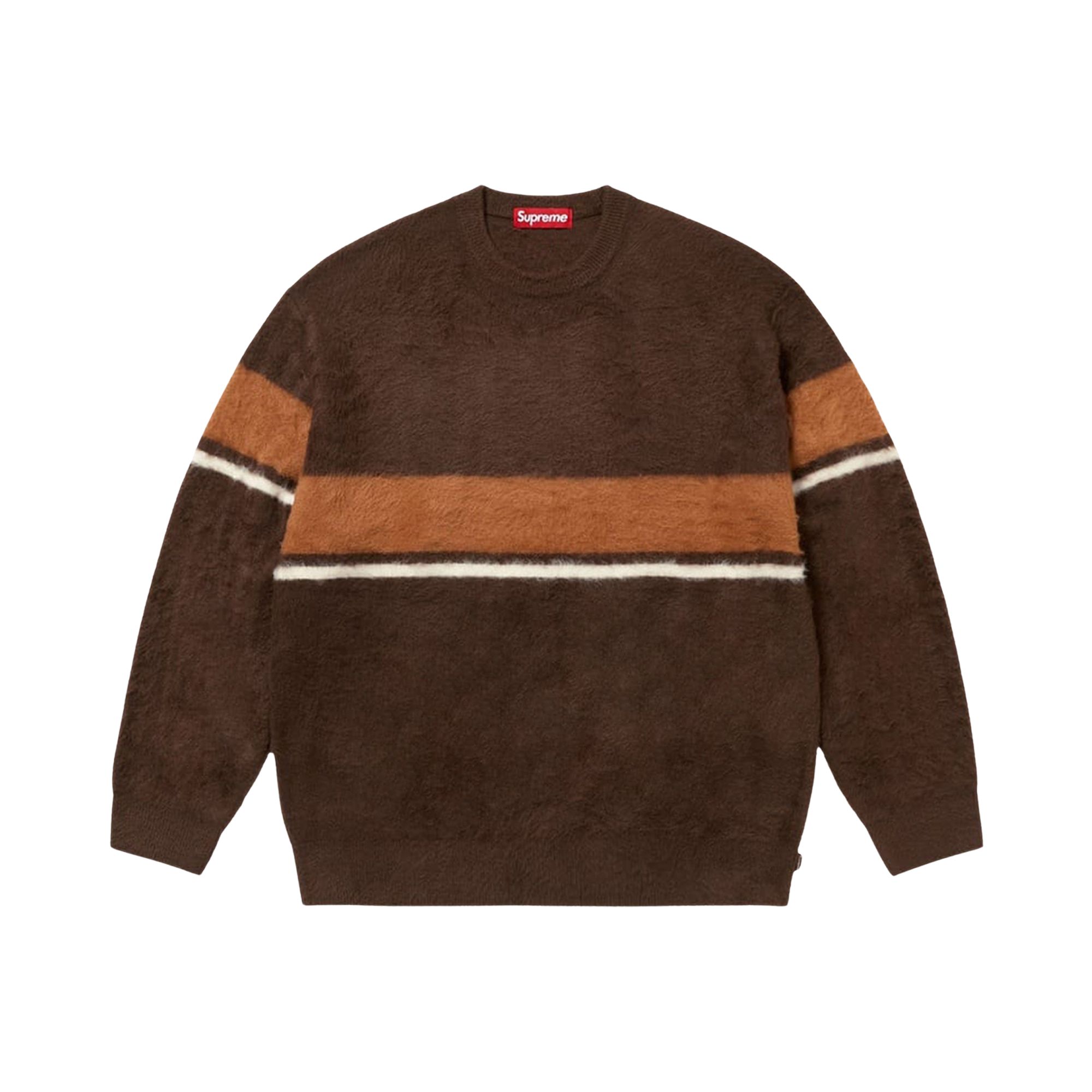 Pre-owned Supreme Brushed Stripe Sweater 'dark Brown' | Men's Size L