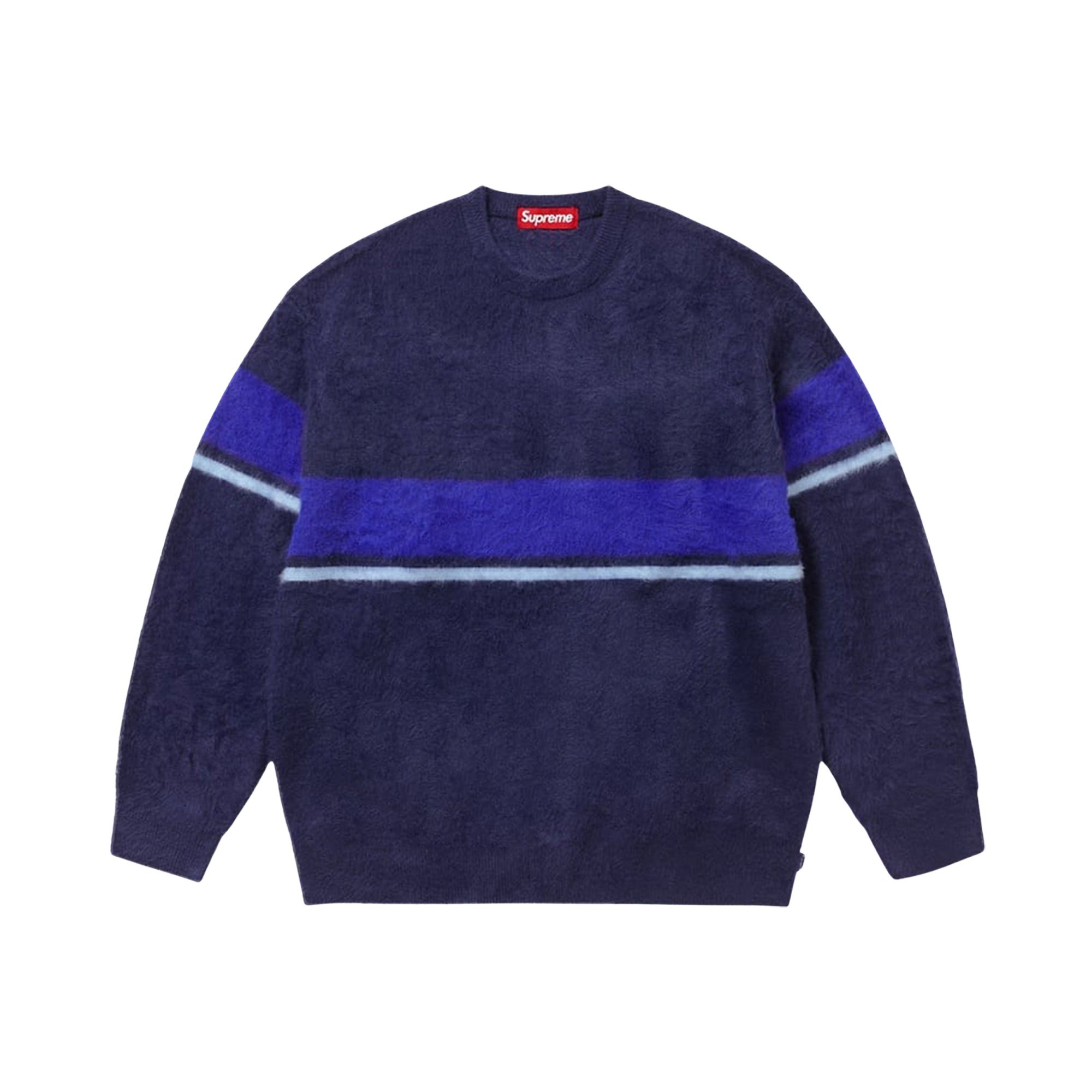 Pre-owned Supreme Brushed Stripe Sweater 'navy' | Blue | Men's Size Xl