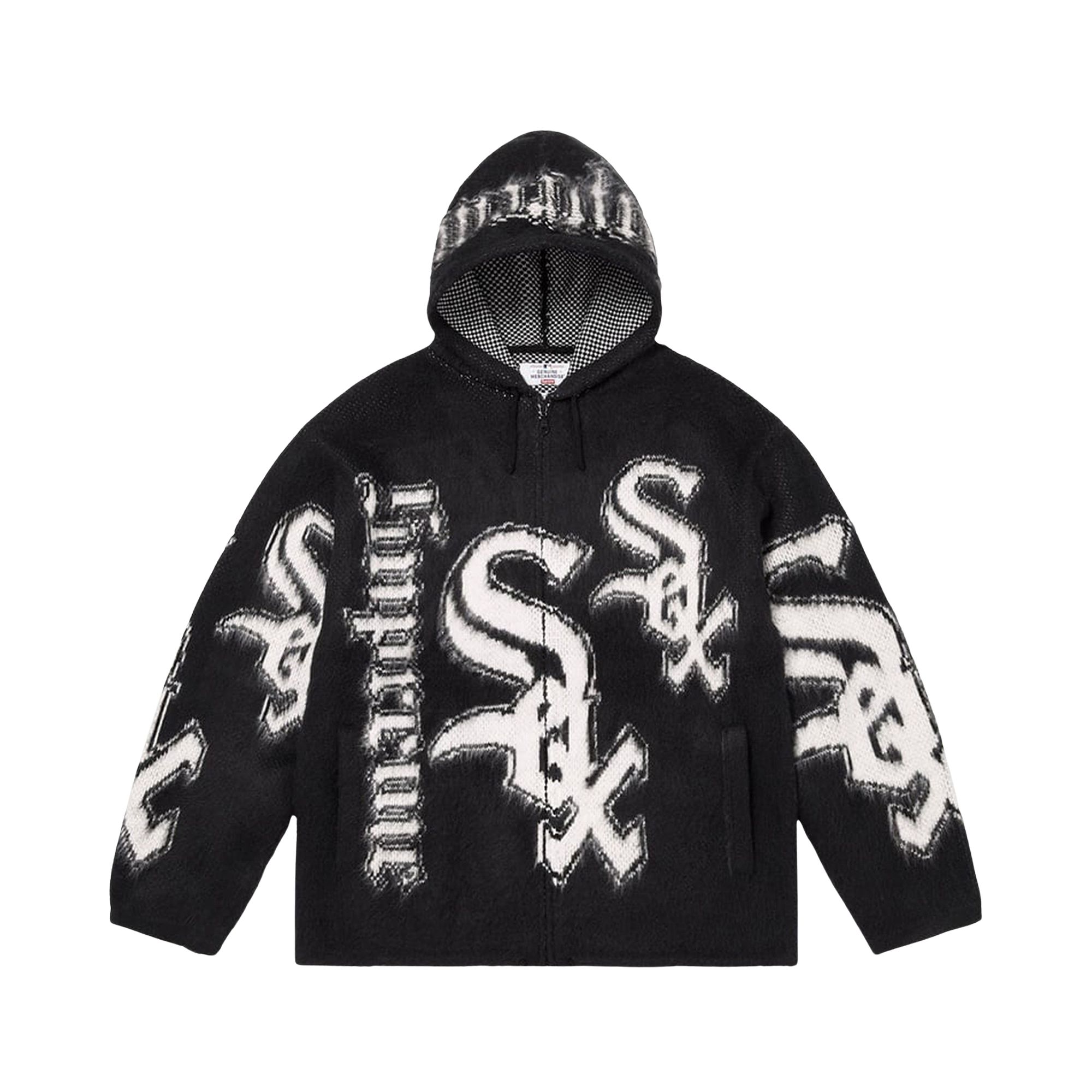 Pre-owned Supreme X Chicago White Sox Zip Up Hooded Sweater 'black' | Men's Size L