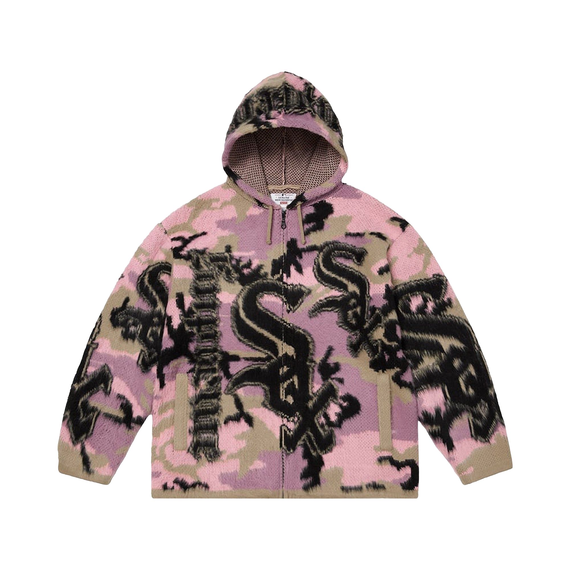 Pre-owned Supreme X Chicago White Sox Zip Up Hooded Sweater 'pink Camo' | Men's Size Xl