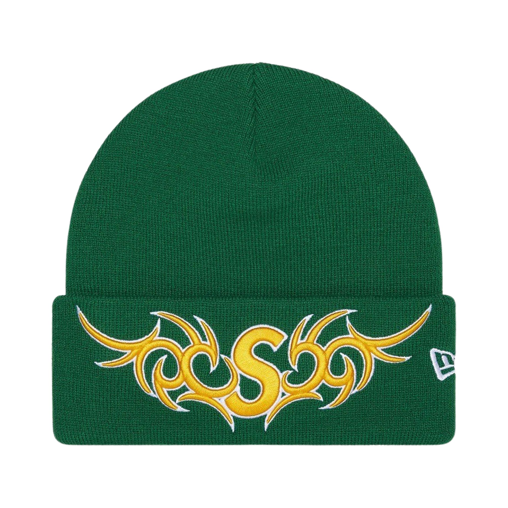 Pre-owned Supreme New Era Tribal S Logo Beanie 'green' | Men's Size Onesize