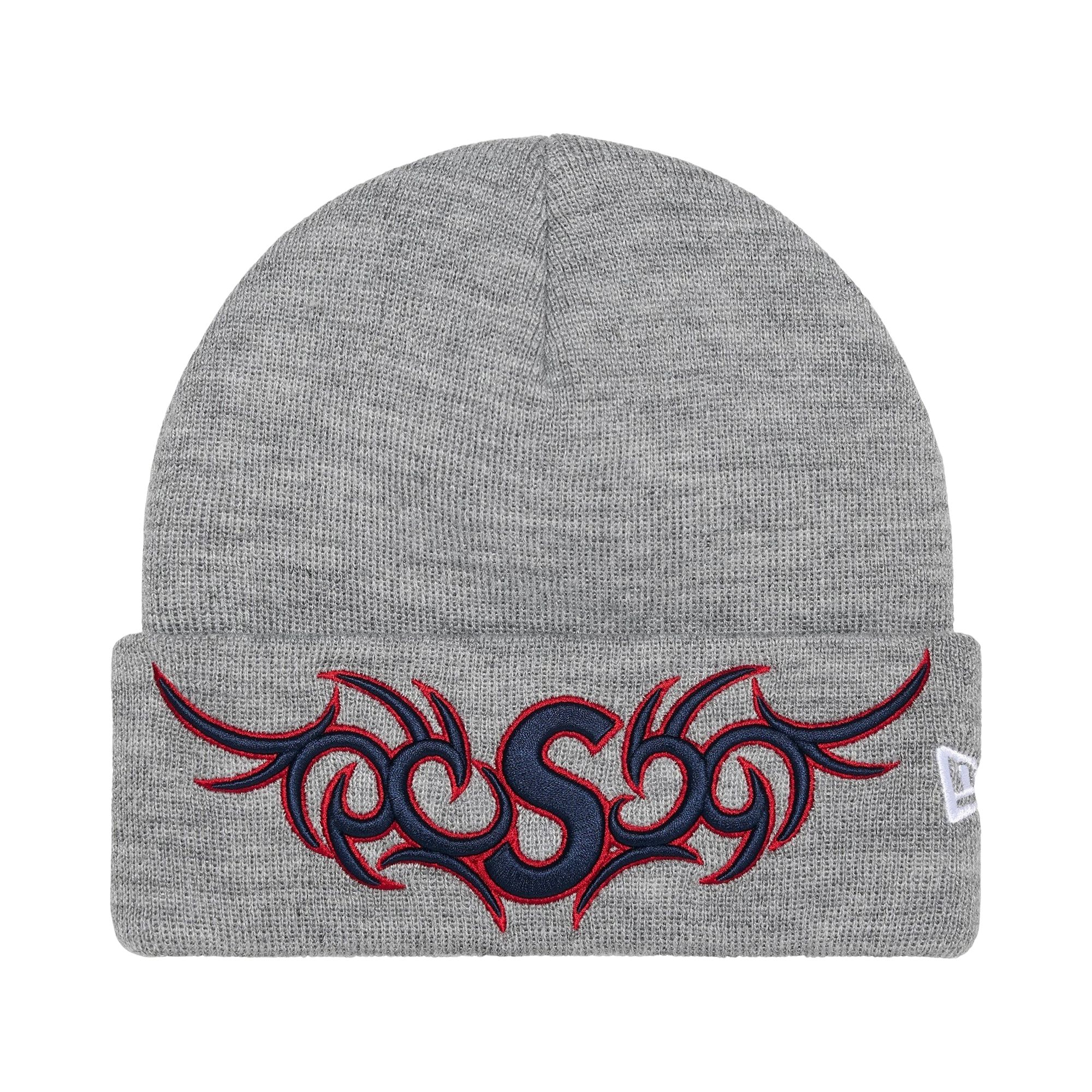 Pre-owned Supreme New Era Tribal S Logo Beanie 'heather Grey' | Men's Size Onesize In Gray