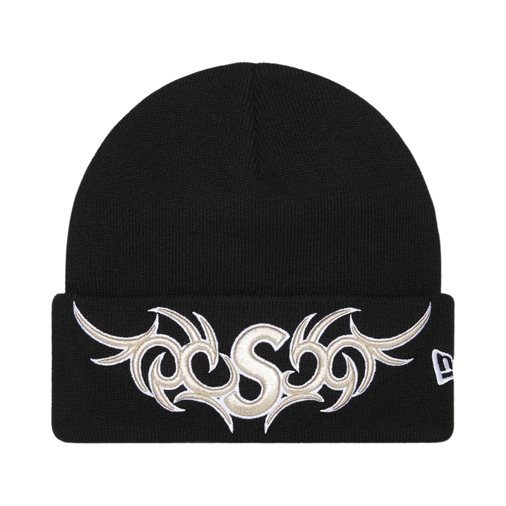 Pre-owned Supreme New Era Tribal S Logo Beanie 'black' | Men's Size Onesize