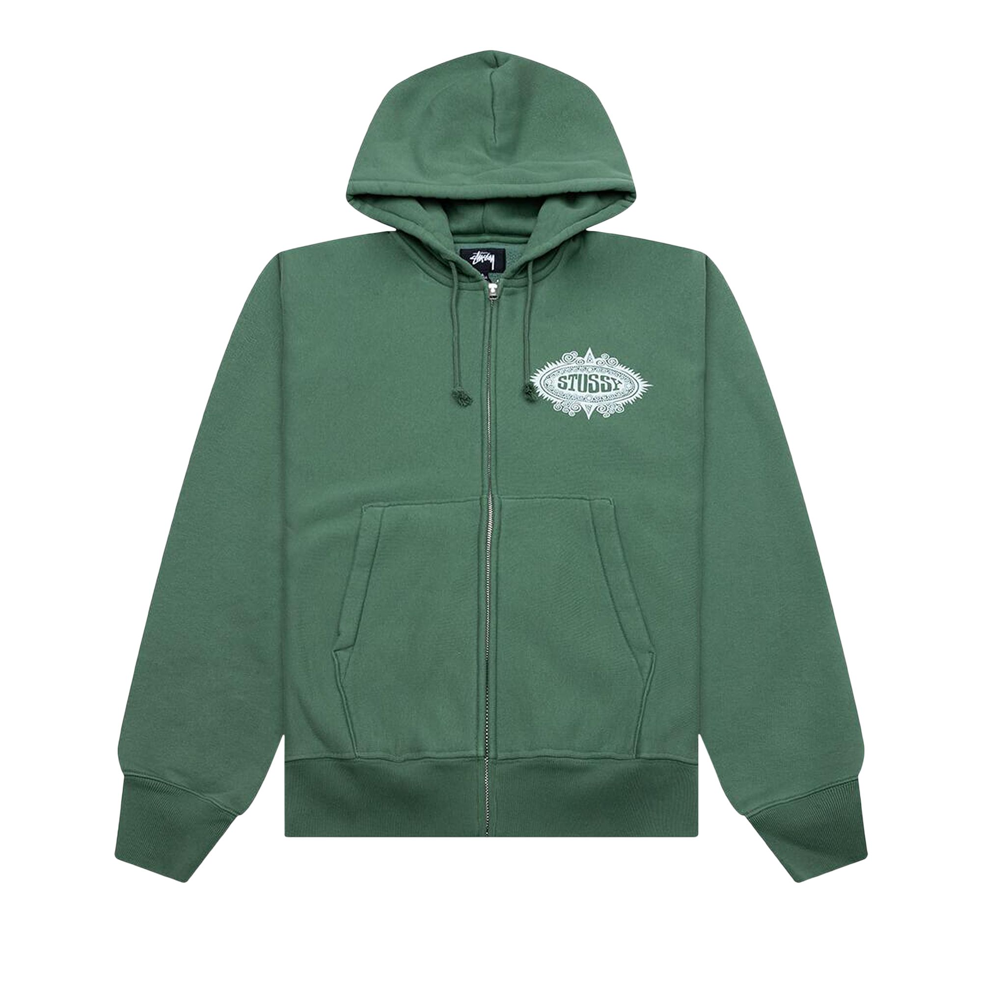 Pre-owned Stussy Mantra Zip Hoodie 'green' | Men's Size Xl