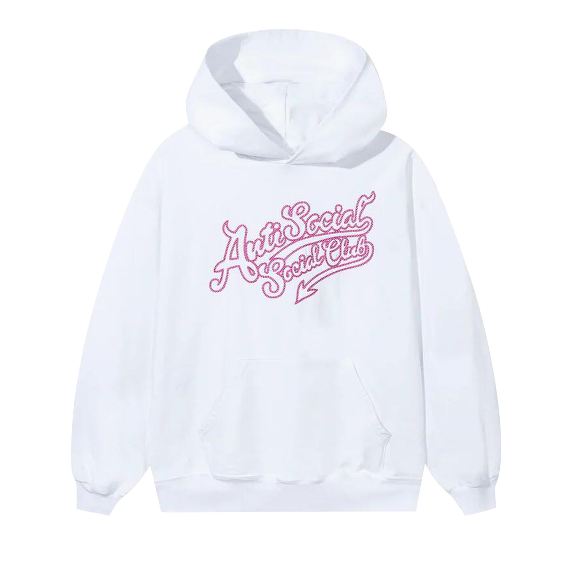 Pre-owned Anti Social Social Club Script Club Hoodie 'white' | Men's Size Xl