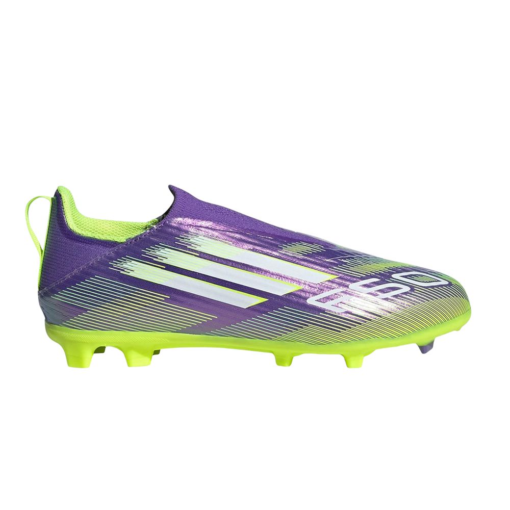 adidas Adizero F50 League Laceless FG MG J 'Purple Rush Lucid Lemon' | Kid's Size 12 - JH7743