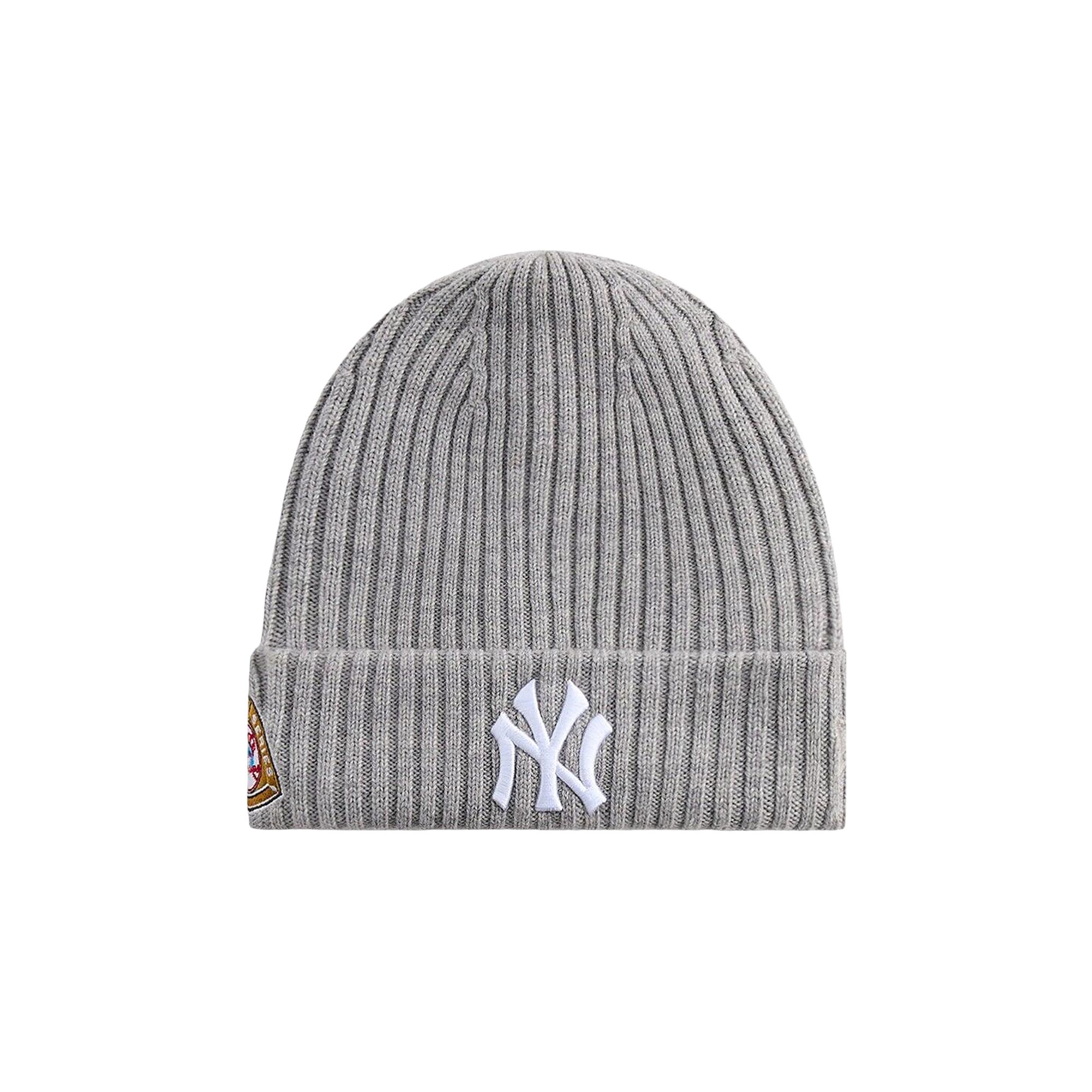 Pre-owned Kith X New Era For The New York Yankees Merino Knit Beanie 'light Heather Grey' | Men's Size Onesize In Gray