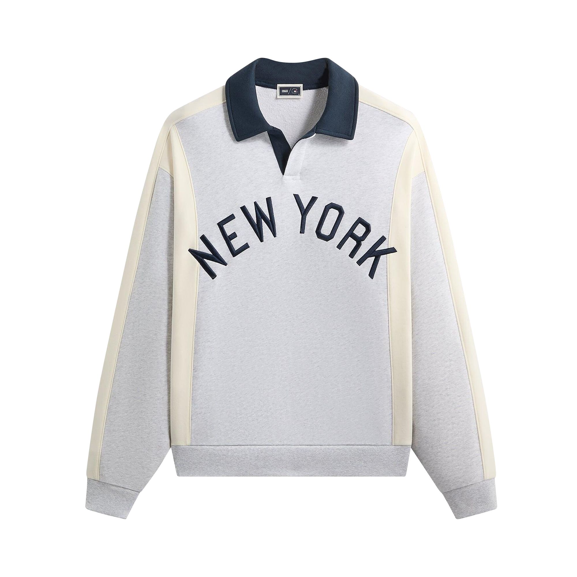 Pre-owned Kith For The New York Yankees Paneled Nelson Rugby 'light Heather Grey' | Men's Size L In Gray