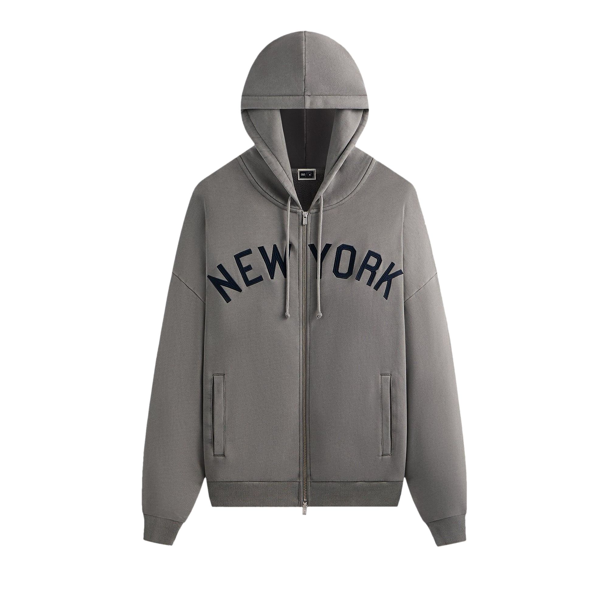Pre-owned Kith For The New York Yankees Braxton Full Zip Hoodie 'statue' | Grey | Men's Size Xxl In Gray