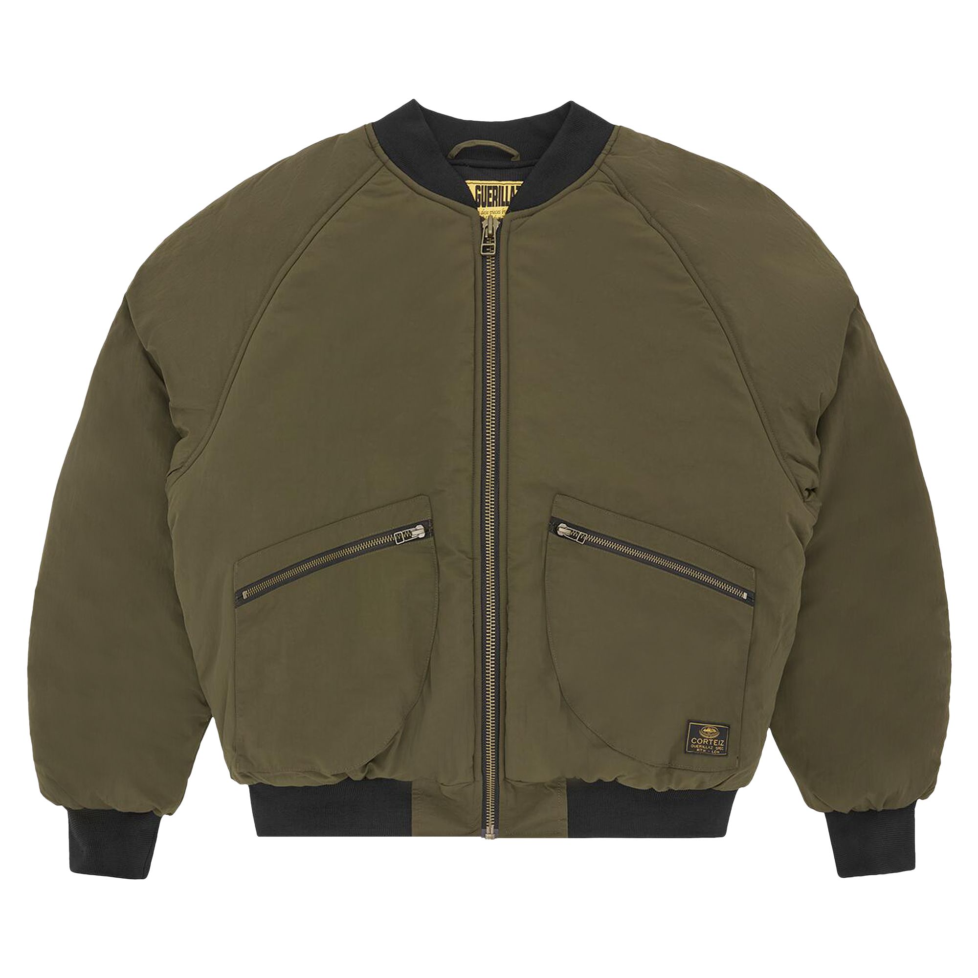 Pre-owned Corteiz Guerillaz Heavy Duty Bomber 'olive' | Green | Men's Size Xl