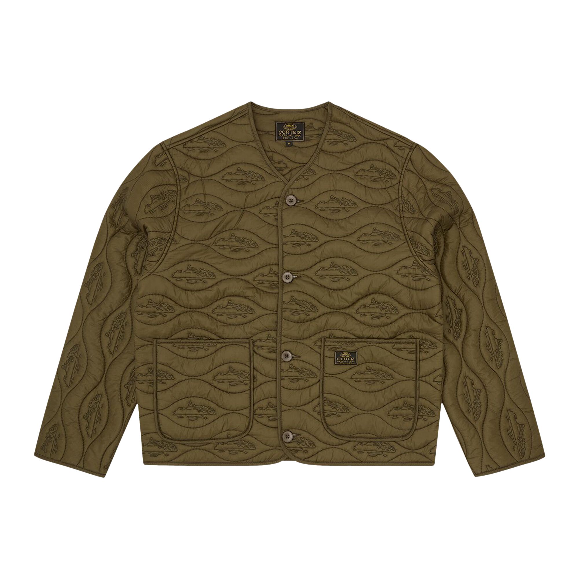 Pre-owned Corteiz Guerillaz Parka Liner 'olive' | Green | Men's Size L