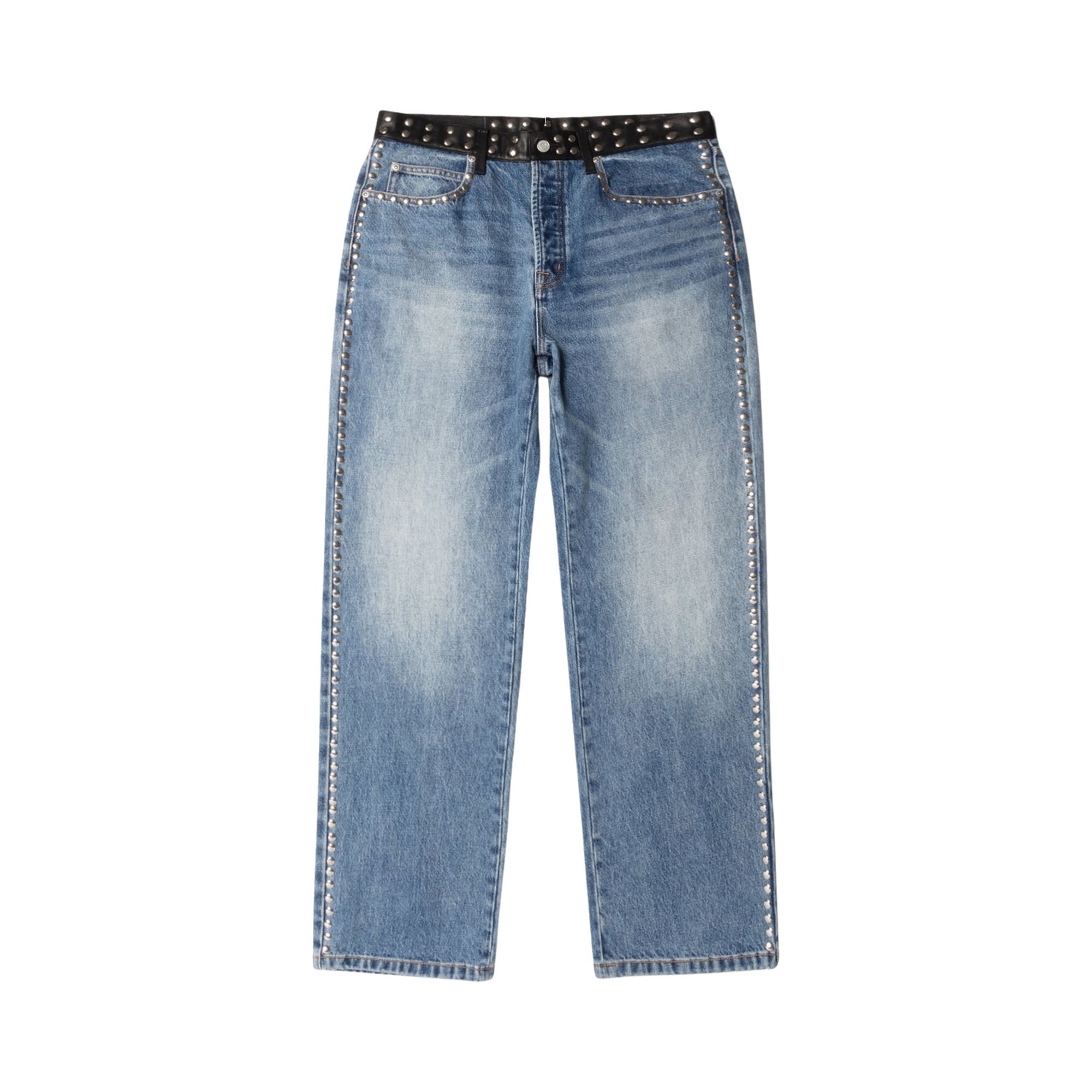 Pre-owned Stussy X Wales Bonner Studded Jean 'washed Blue' | Men's Size 34