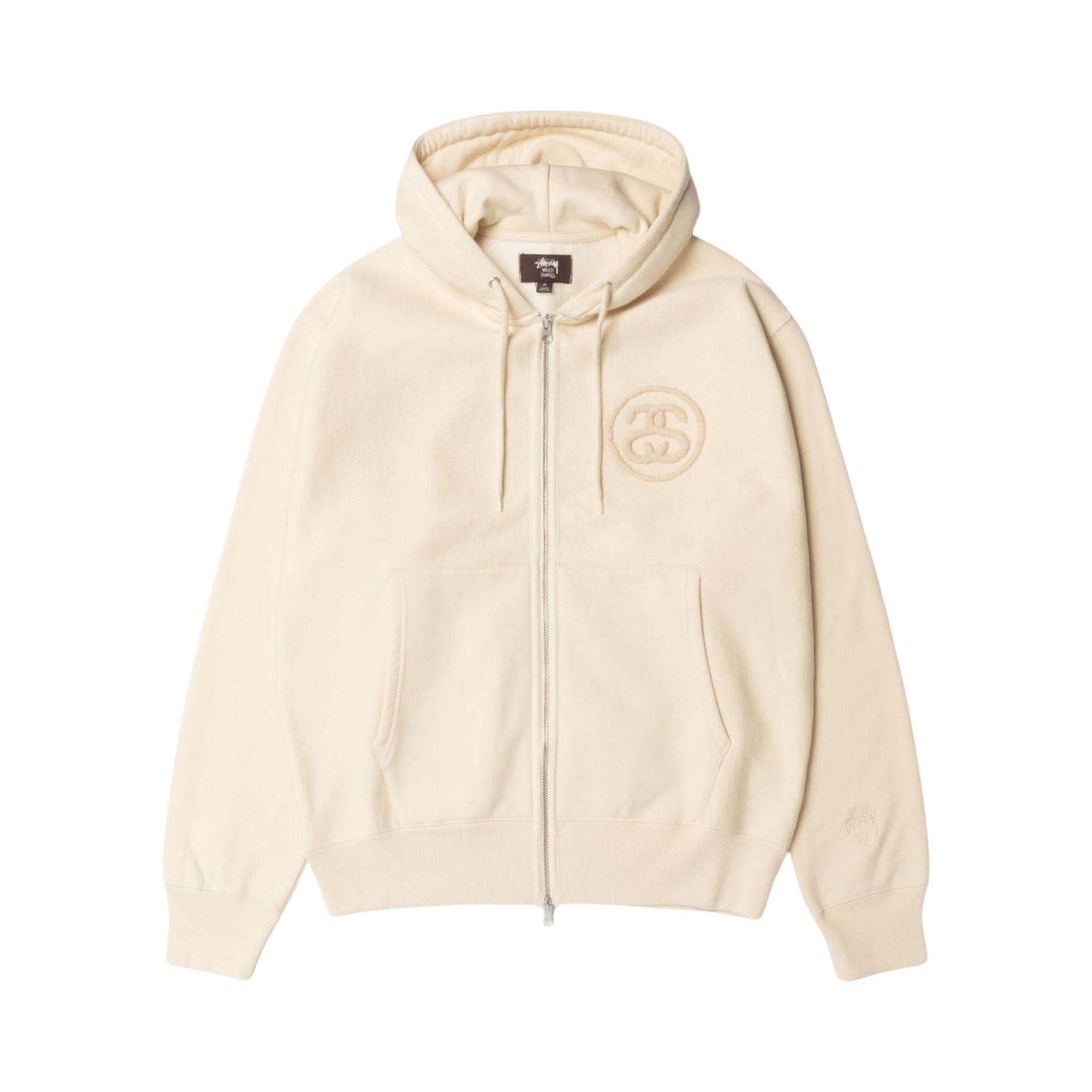 Pre-owned Stussy X Wales Bonner Fleece Zip Hoodie 'ivory' | Cream | Men's Size L In White
