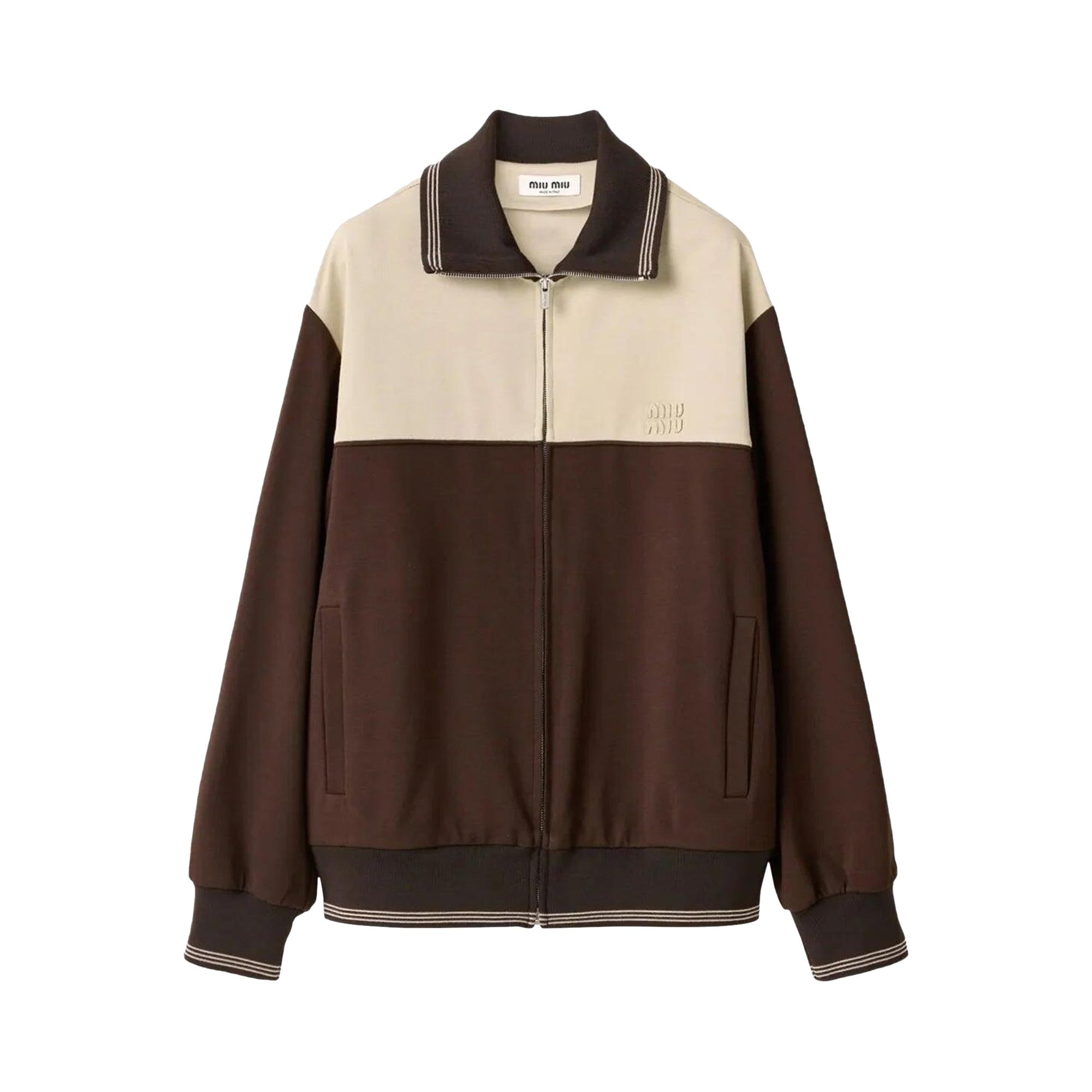 Pre-owned Miu Miu Zipper Sweatshirt 'cocoa/sand' | Brown | Women's Size S