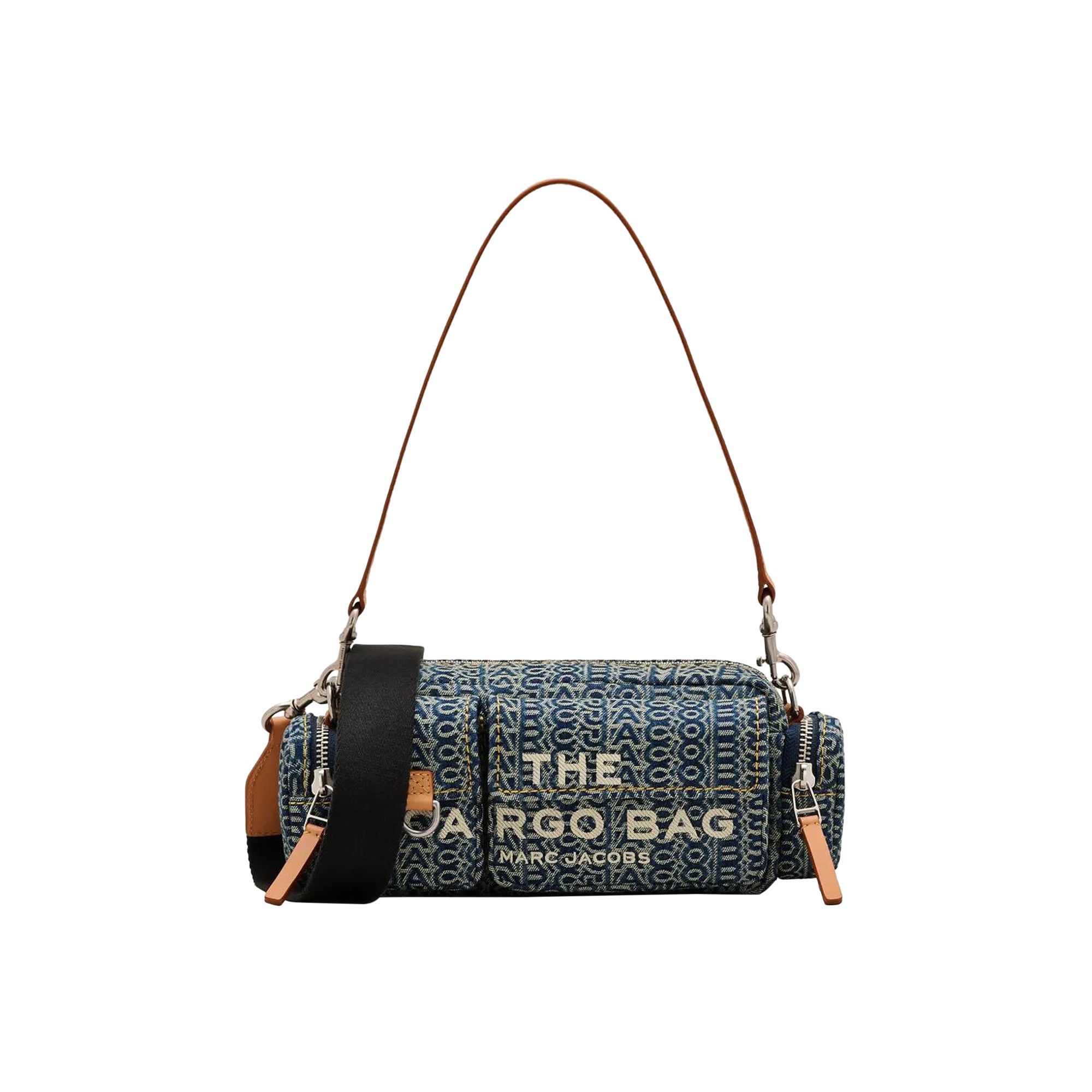 Pre-owned Marc Jacobs The Cargo Monogram Denim Shoulder Bag 'sun Faded' | Blue | Women's Size Onesize