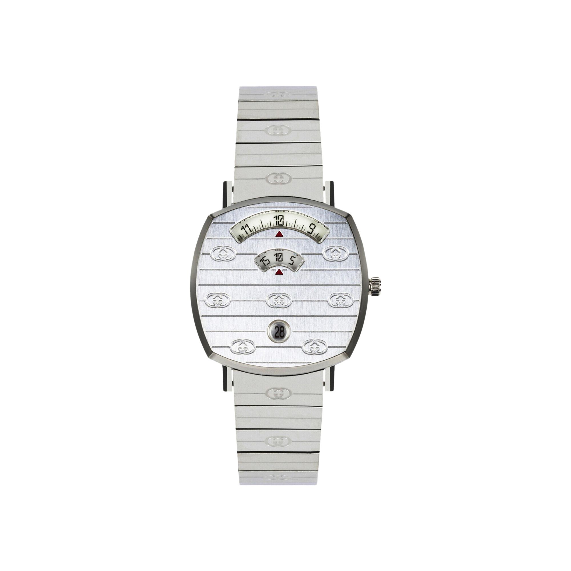 Pre-owned Gucci Grip Bracelet Watch 'stainless Steel' | Silver | Men's Size Onesize