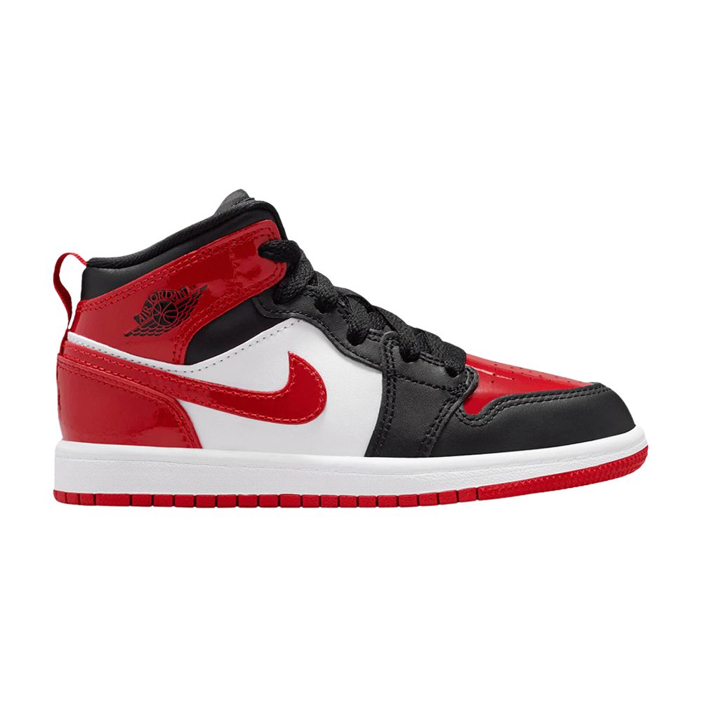Air Jordan 1 Mid SE PS 'Patent Bred Toe' | Kid's Size 13.5 - HV4444-006