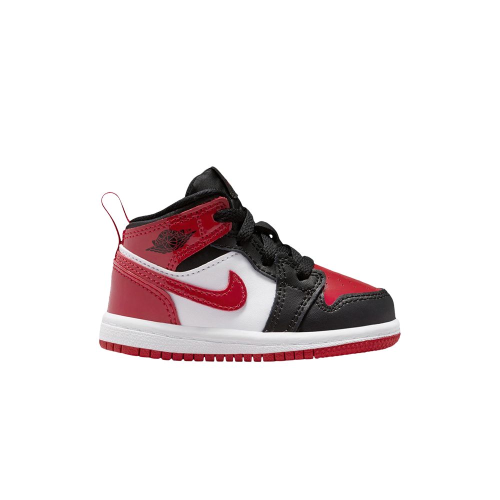 Air Jordan 1 Mid SE TD 'Patent Bred Toe' | Infant Size 10 - HV4729-006
