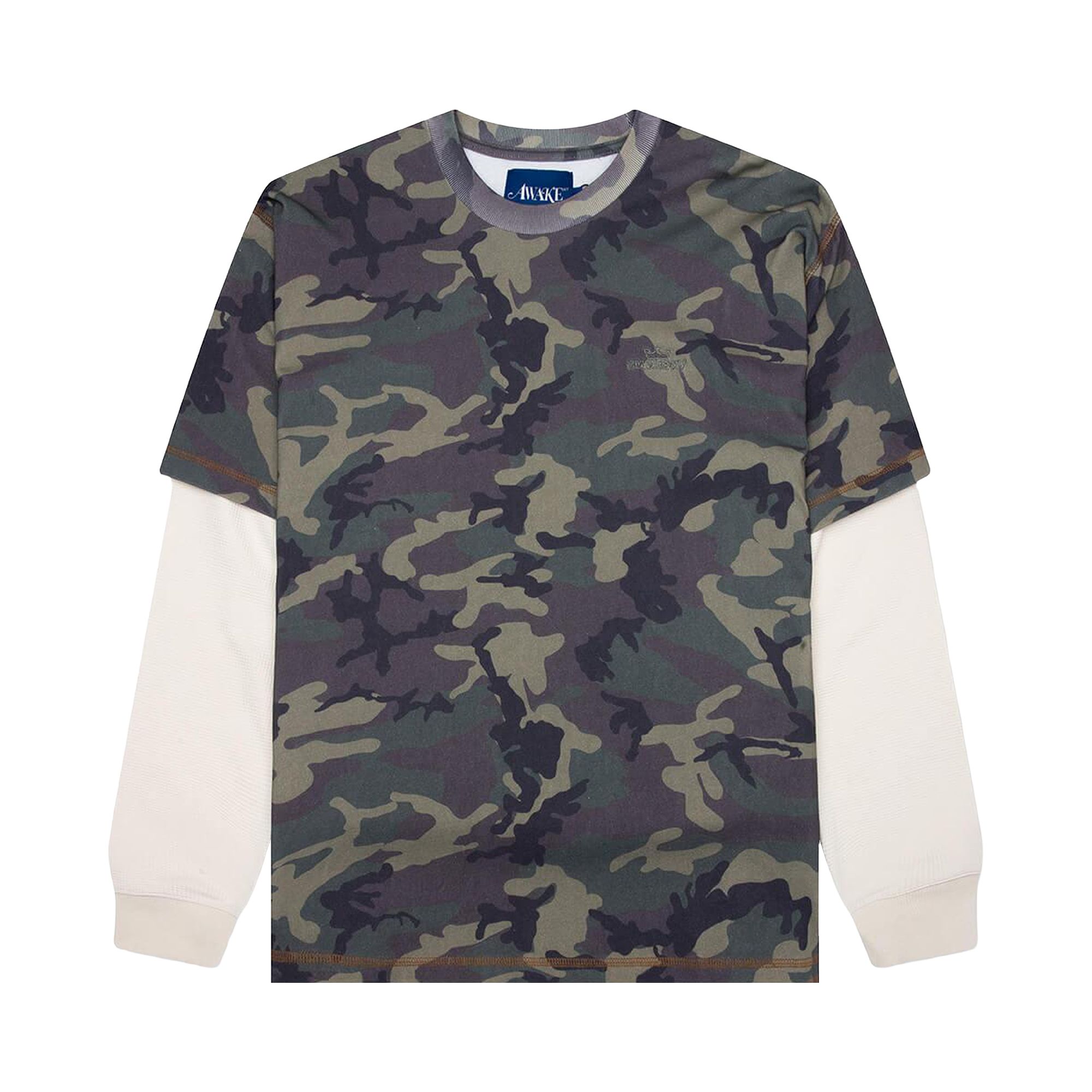 Pre-owned Awake Ny Waffle Long-sleeve Shirt 'camo' | Green | Men's Size S