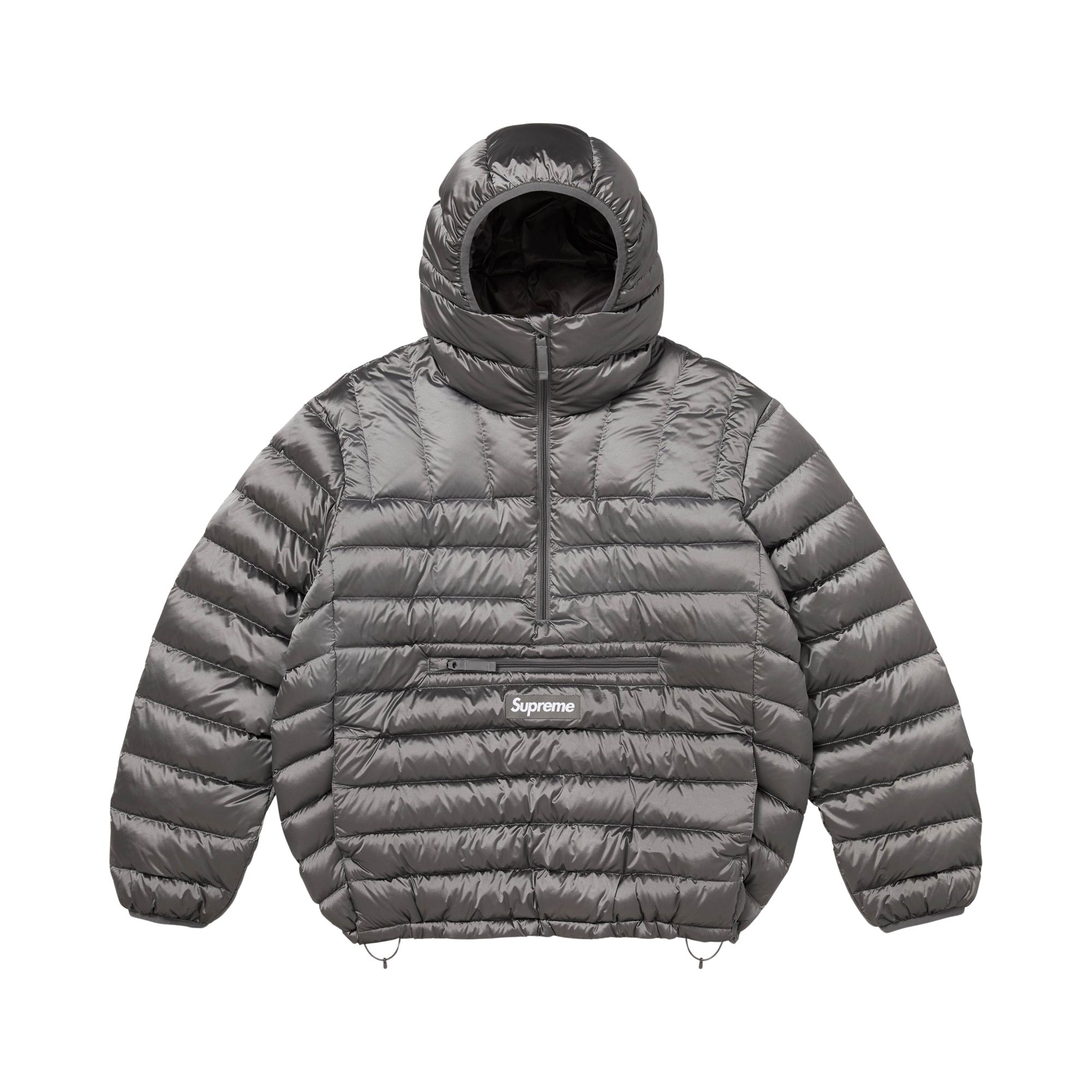 Pre-owned Supreme Micro Down Half Zip Hooded Pullover 'silver' | Men's Size M