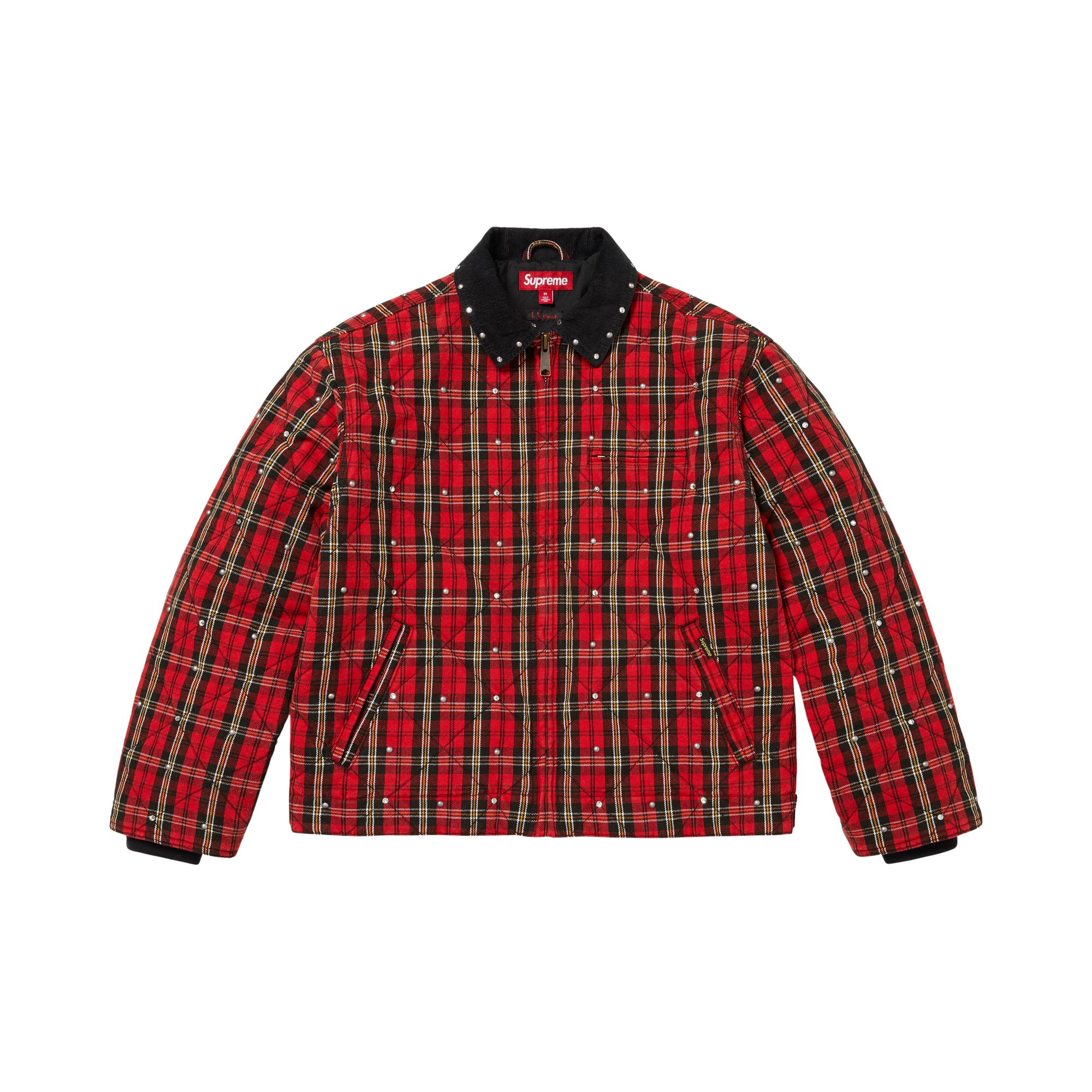 Pre-owned Supreme X B.b. Simon Quilted Work Jacket 'plaid' | Red | Men's Size L