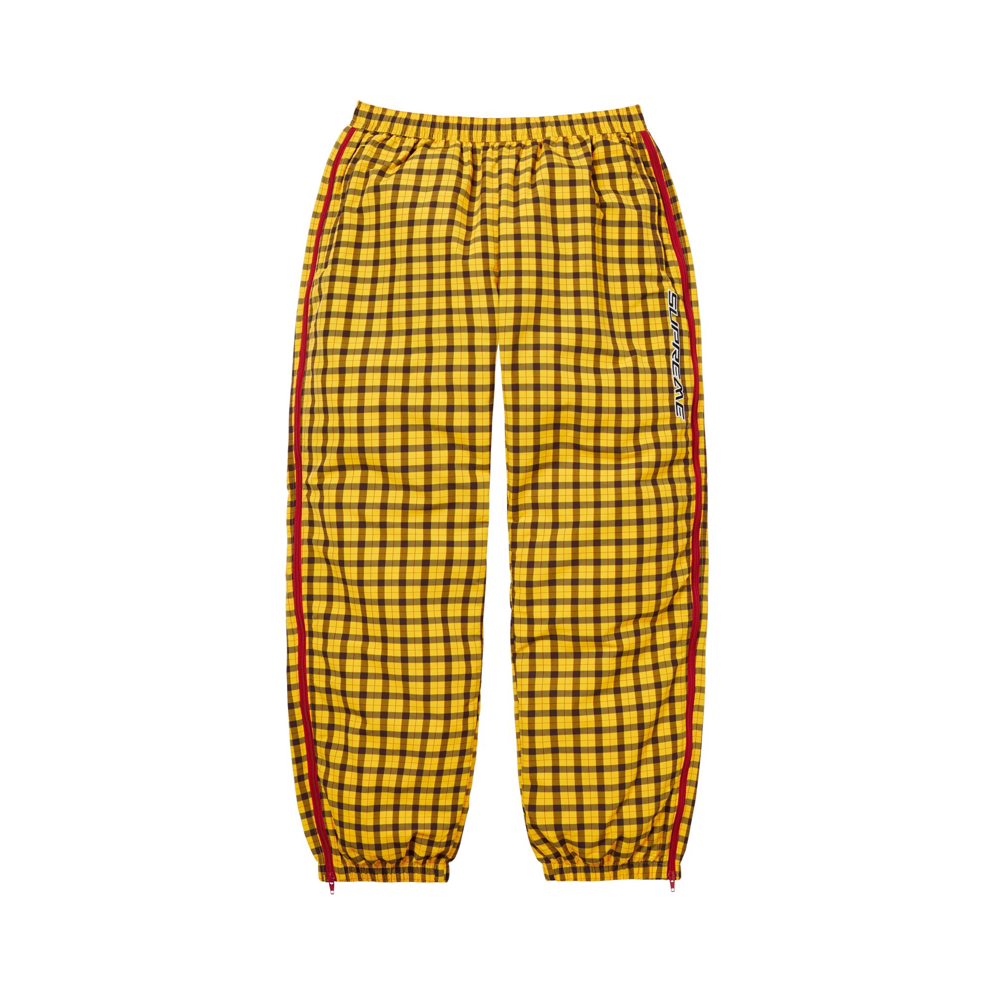 Pre-owned Supreme Plaid Warm Up Pant 'yellow' | Men's Size S