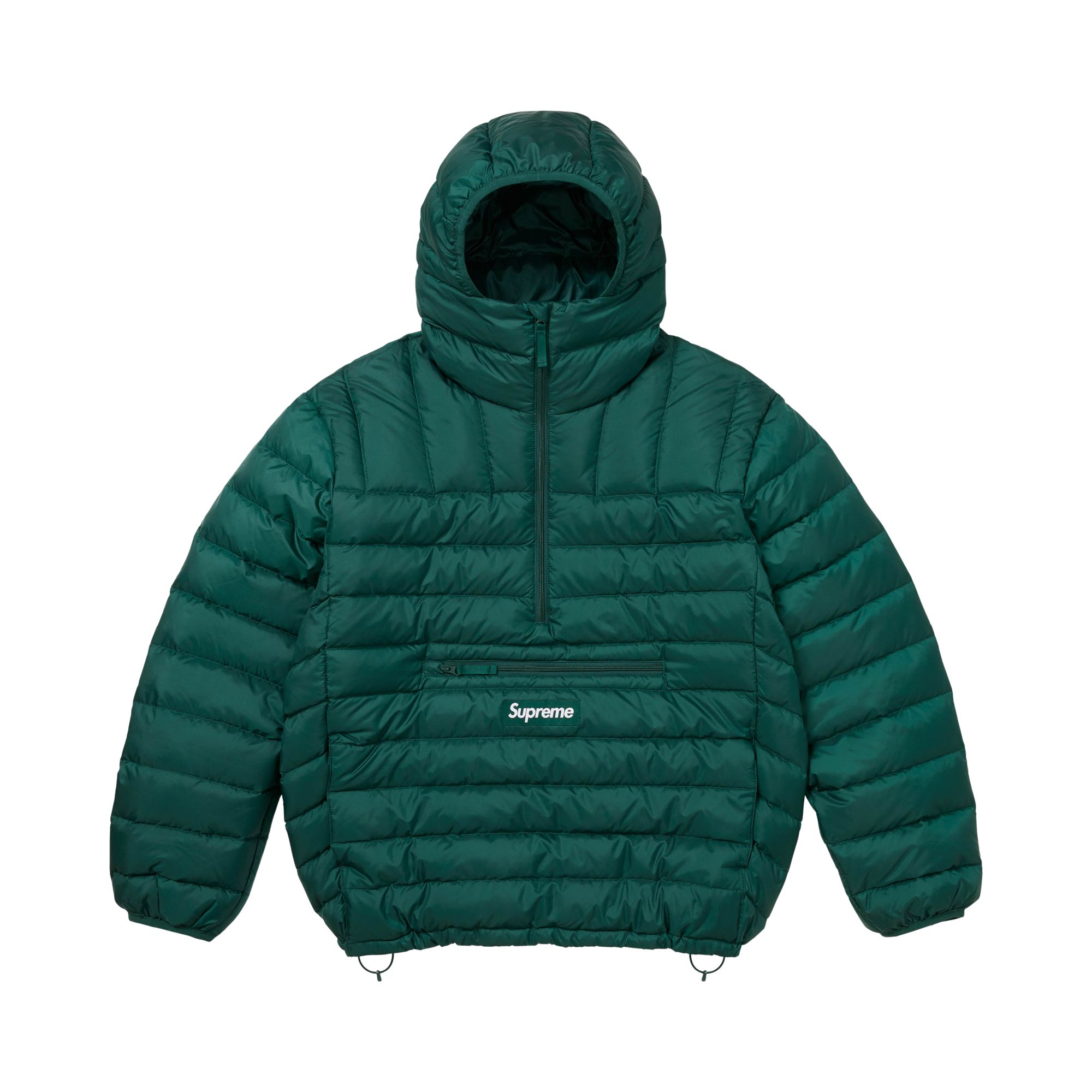 Pre-owned Supreme Micro Down Half Zip Hooded Pullover 'dark Green' | Men's Size L