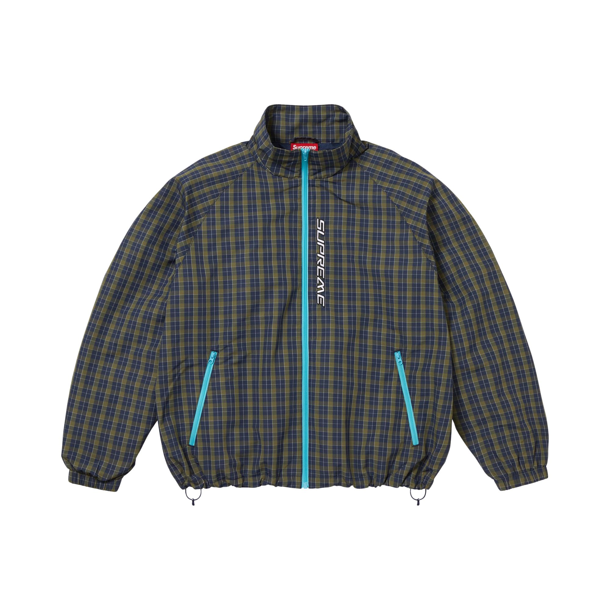Pre-owned Supreme Plaid Track Jacket 'navy' | Blue | Men's Size S