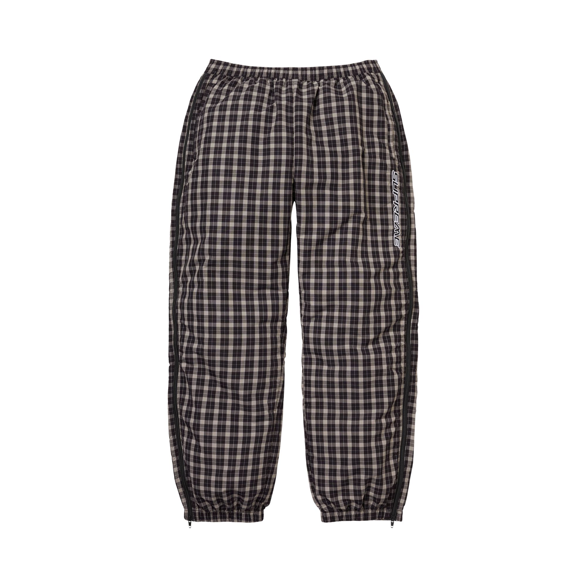Pre-owned Supreme Plaid Warm Up Pant 'black' | Men's Size L
