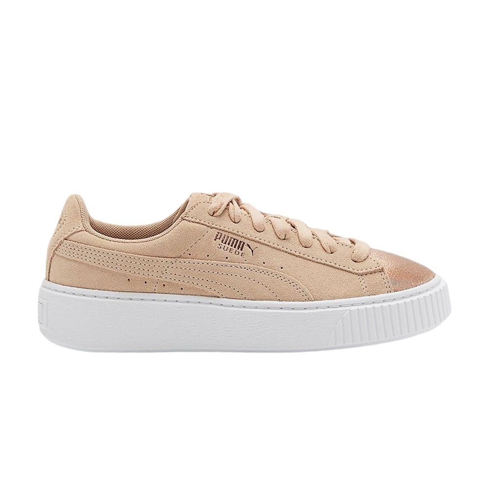 Pre-owned Puma Wmns Suede Platform Lunalux 'cream Tan' | Women's Size 6.5 In White