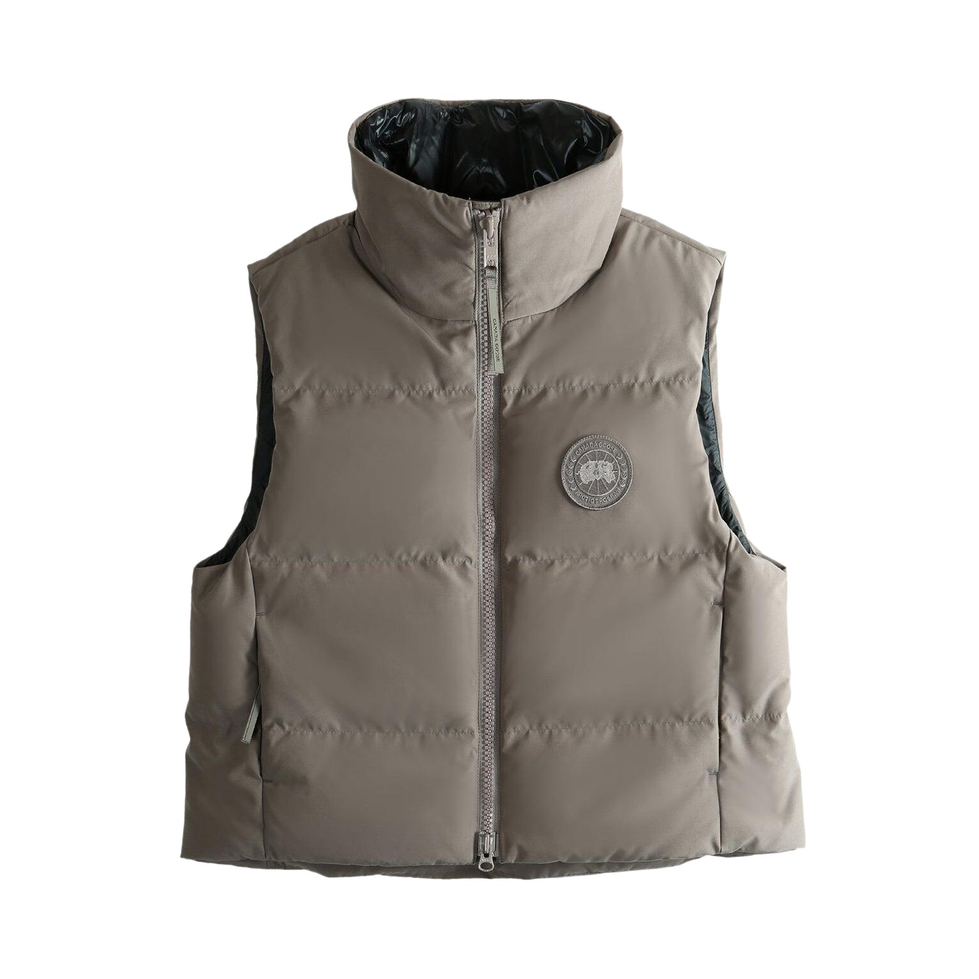 Pre-owned Canada Goose Grandview Cropped Vest 'taupe Grey' | Women's Size L In Gray