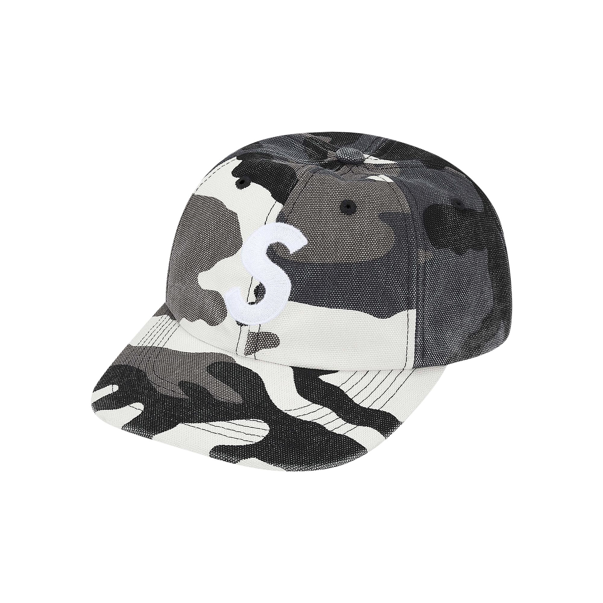 Pre-owned Supreme Pigment Coated Canvas S Logo 6-panel 'snow Camo' | Black | Men's Size Onesize