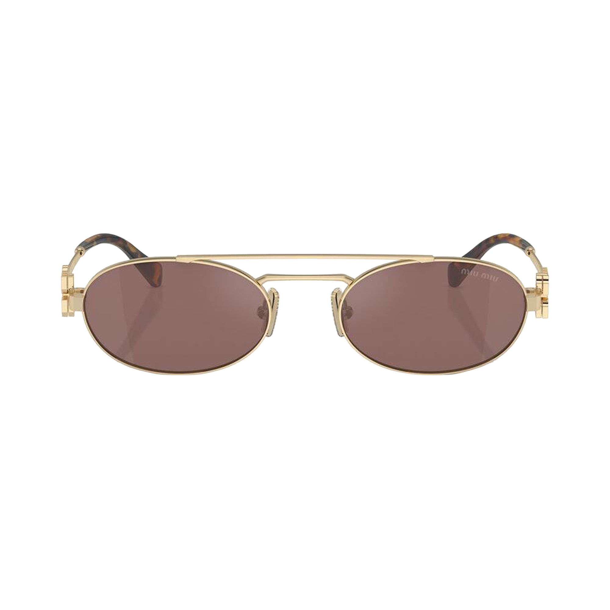 Pre-owned Miu Miu Logo Sunglasses 'tobacco' | Tan | Women's Size Onesize In Brown