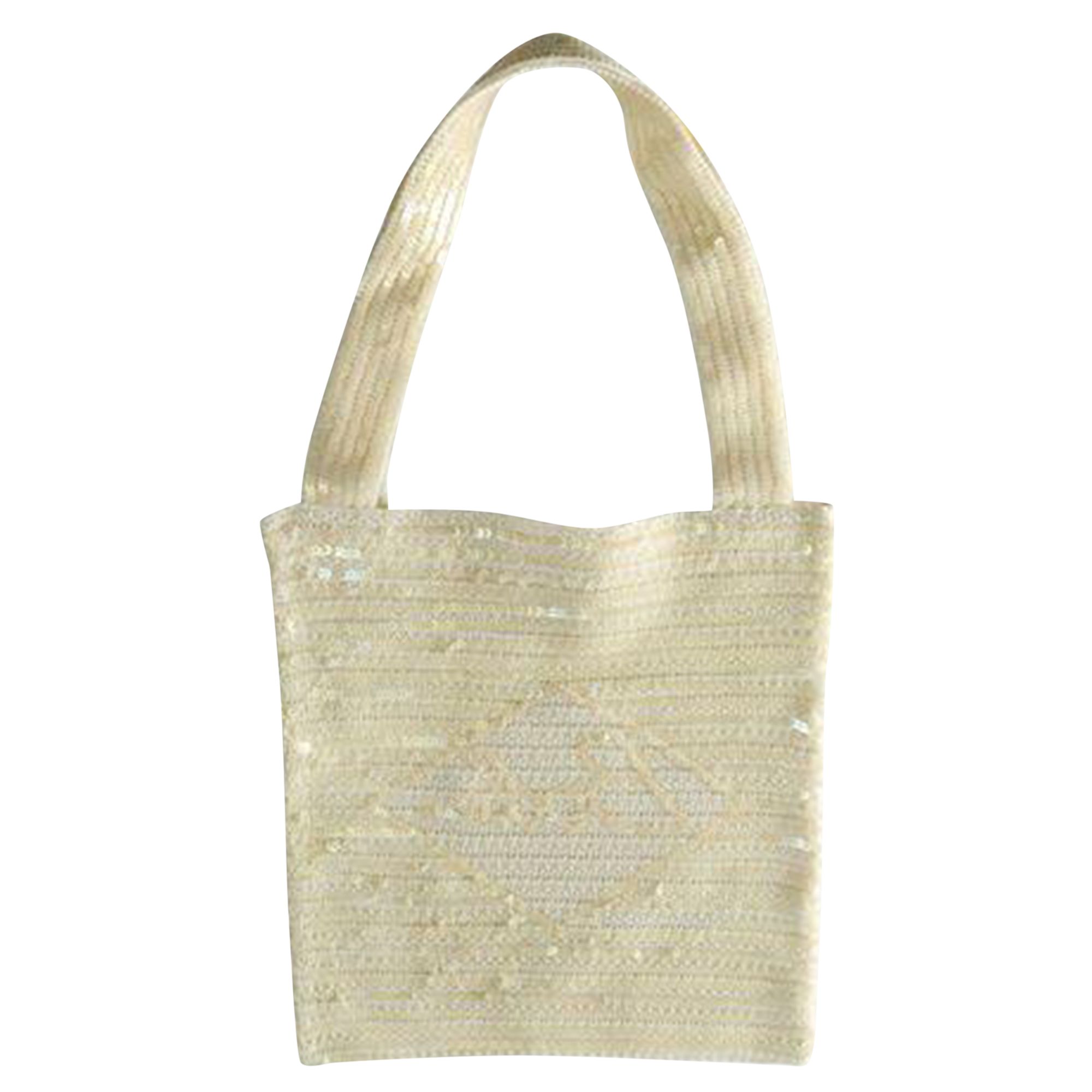 Pre-owned Bode Sequin Spotlight Tote 'cream' | Men's Size Onesize In White