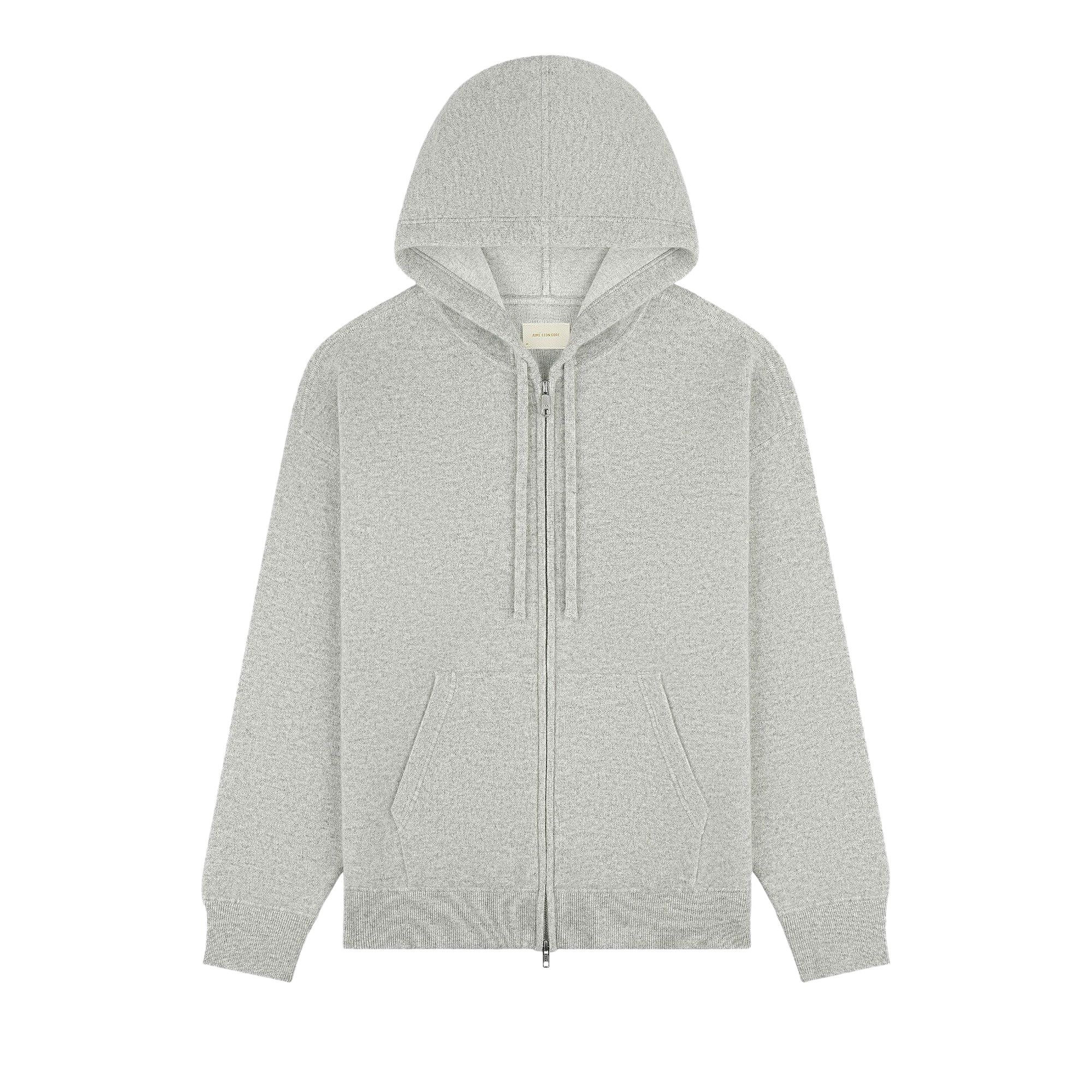 Pre-owned Aimé Leon Dore Full-zip Pavilion Cashmere Hoodie 'gym Grey' | Men's Size Xs In Gray