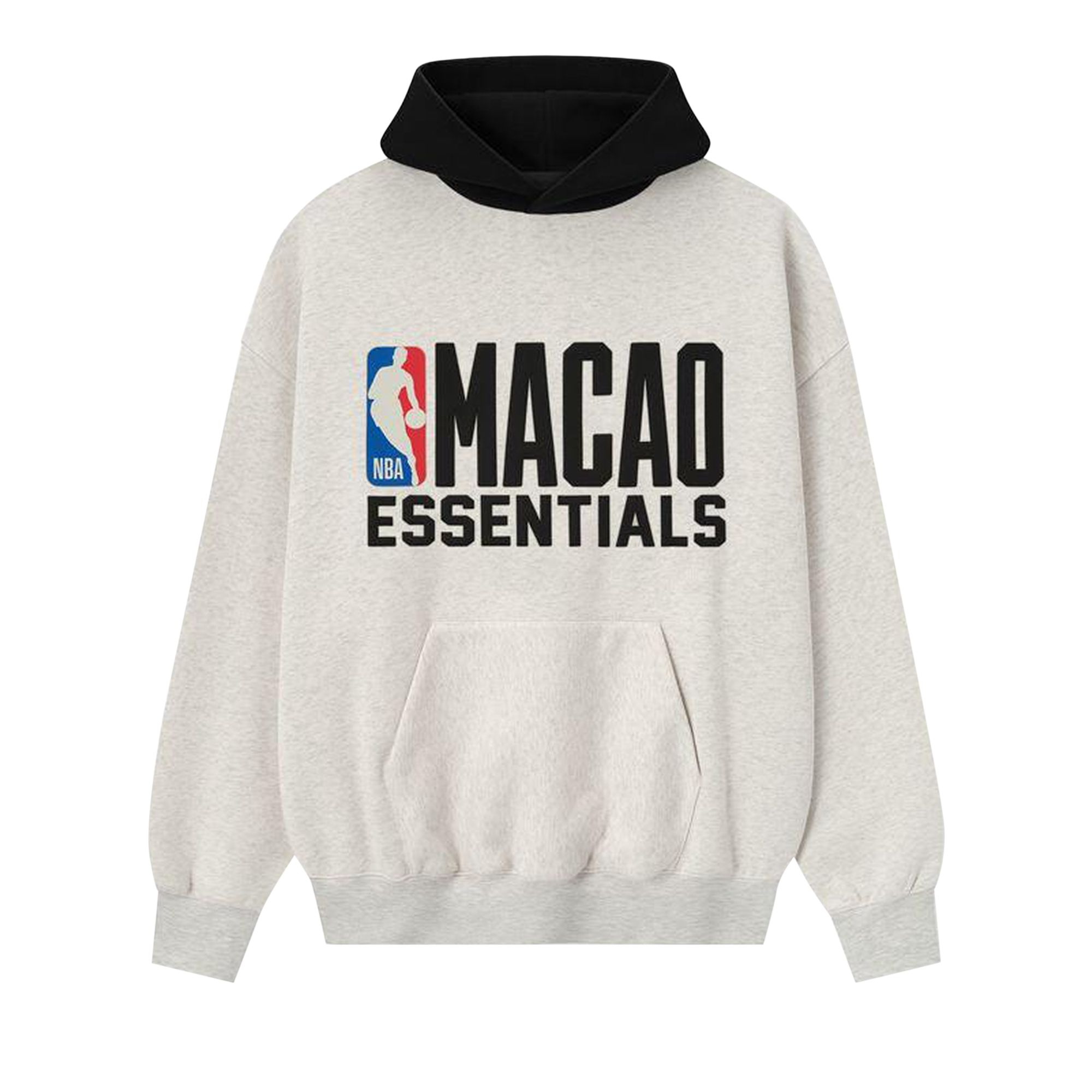 Pre-owned Essentials Fear Of God  Nba Macao Sport Hoodie 'light Heather/black' | Grey | Men's Size Xs In Gray