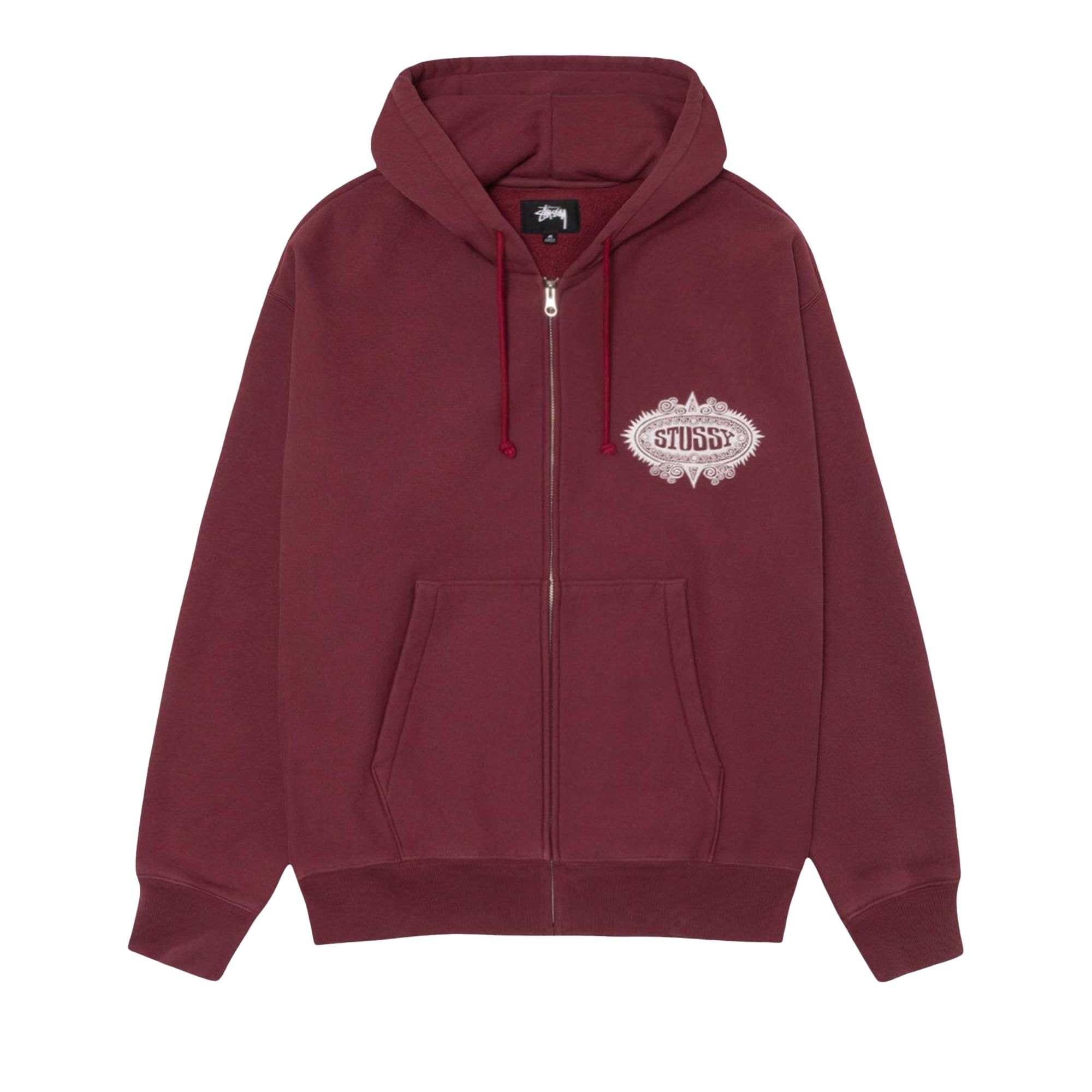 Pre-owned Stussy Mantra Zip Hoodie 'burgundy' | Red | Men's Size M