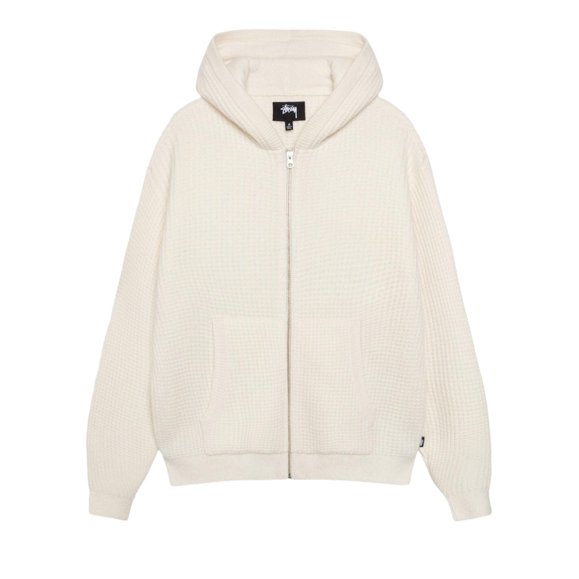 Pre-owned Stussy Waffle Cashmere Zip Hoodie 'ivory' | Cream | Men's Size Xl In White