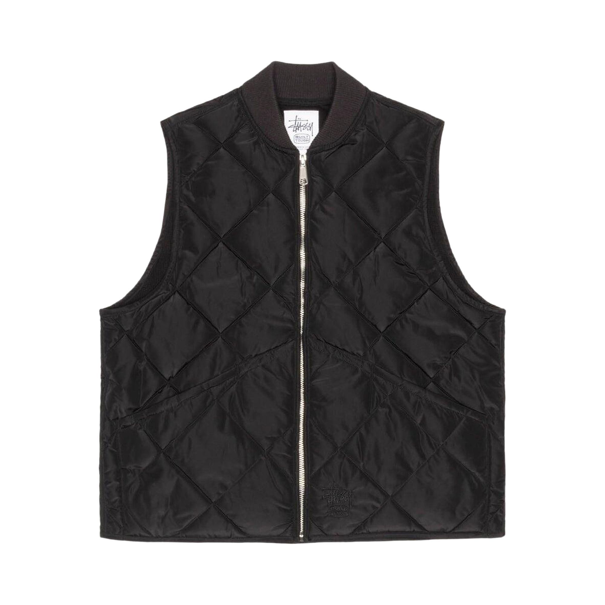 Pre-owned Stussy Thermal Lined Quilted Vest 'black' | Men's Size S