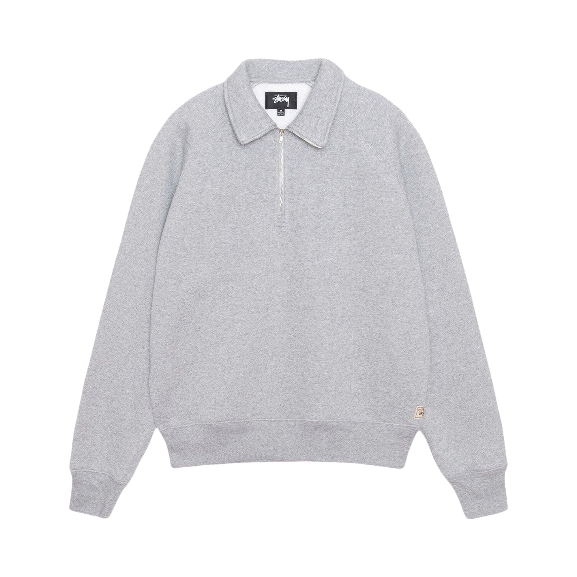 Pre-owned Stussy Relaxed Half Zip 'ash Heather' | Grey | Men's Size L In Gray