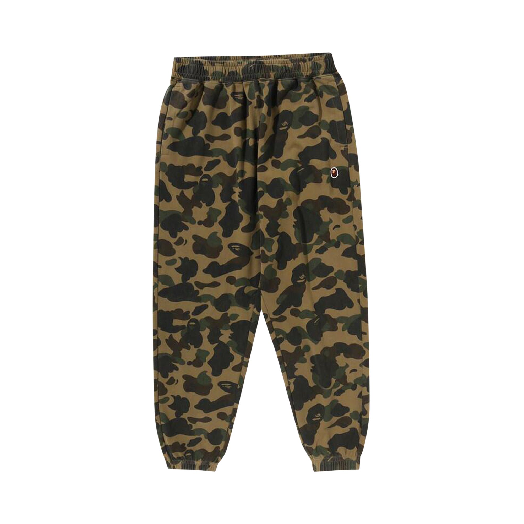 Pre-owned Bape 1st Camo One Point Relaxed Fit Sweatpants 'green' | Men's Size S
