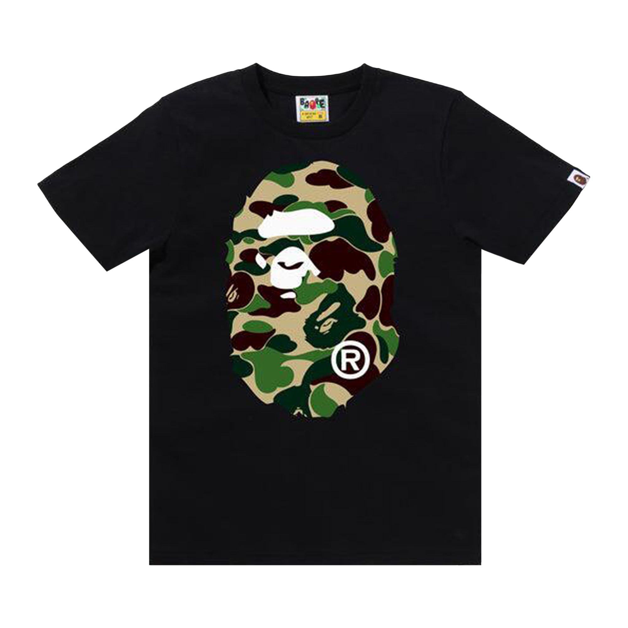 Pre-owned Bape Abc Camo Big Ape Head Tee 'black/green' | Men's Size L