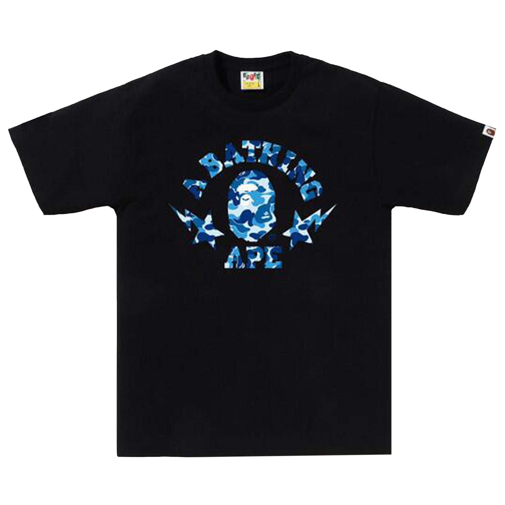 Pre-owned Bape Abc Camo Sta College Tee 'black/blue' | Men's Size M