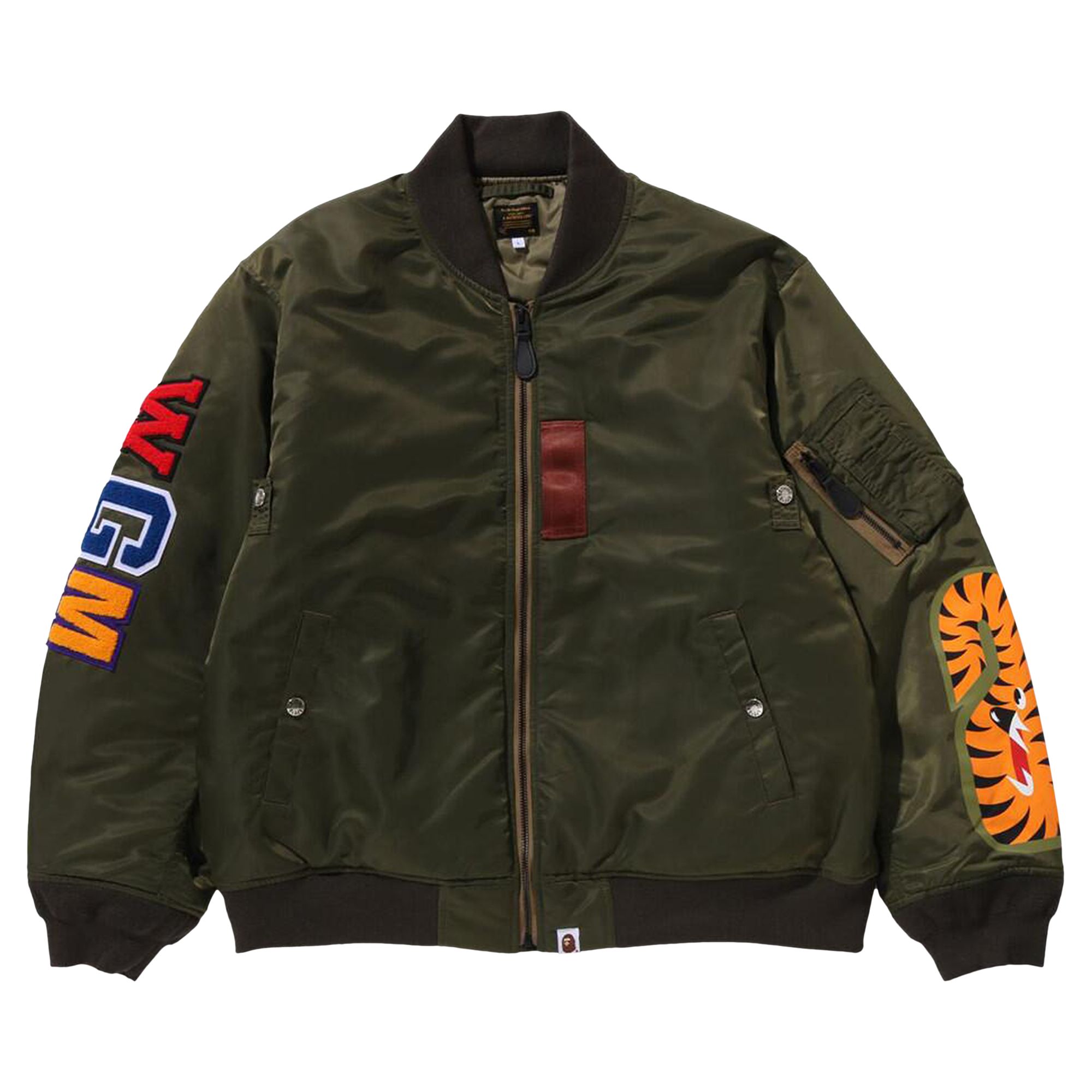 Pre-owned Bape Shark Ma-1 Jacket 'olive Drab' | Green | Men's Size M