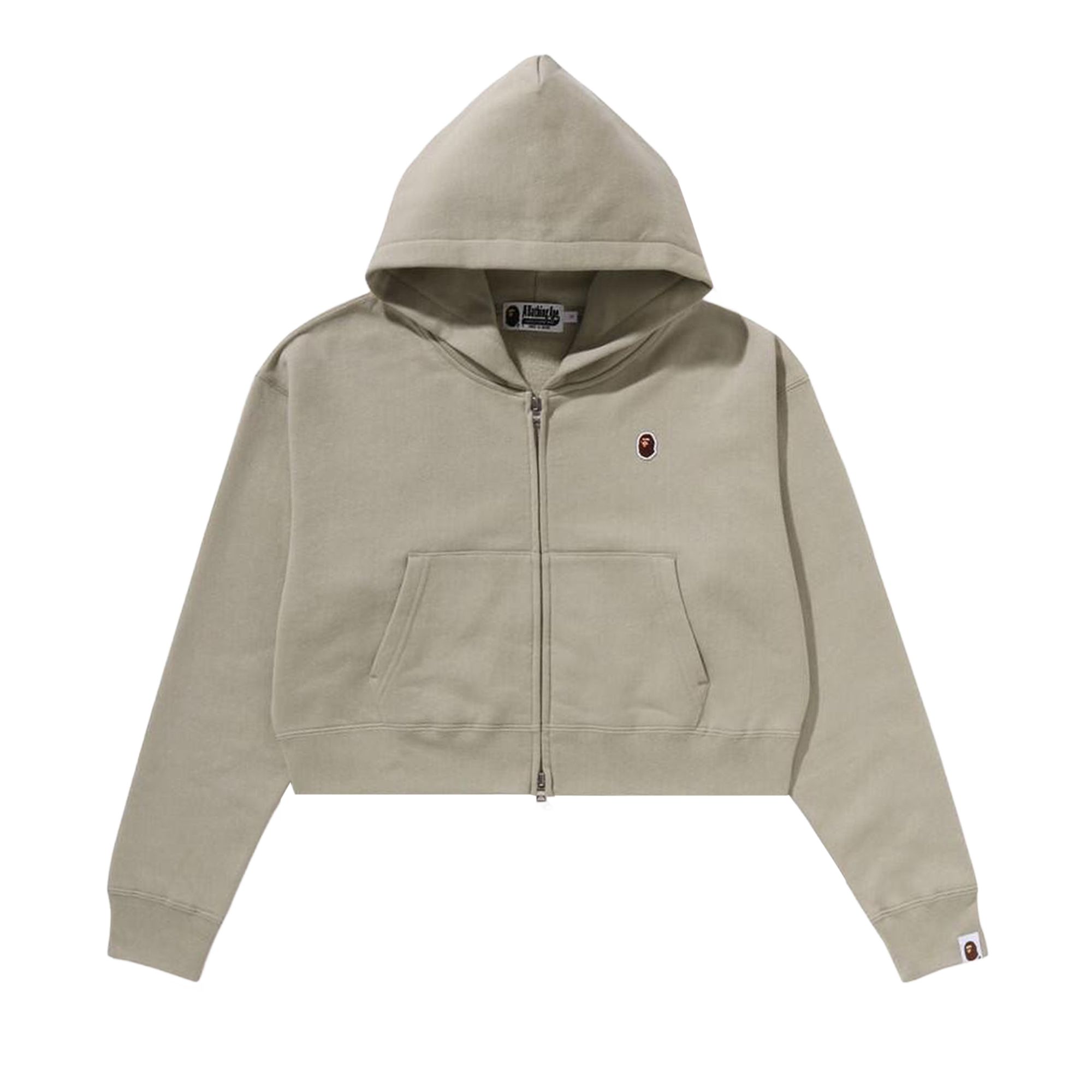 Pre-owned Bape Pigment Dyed One Point Cropped Zip Hoodie 'grey' | Women's Size S In Gray
