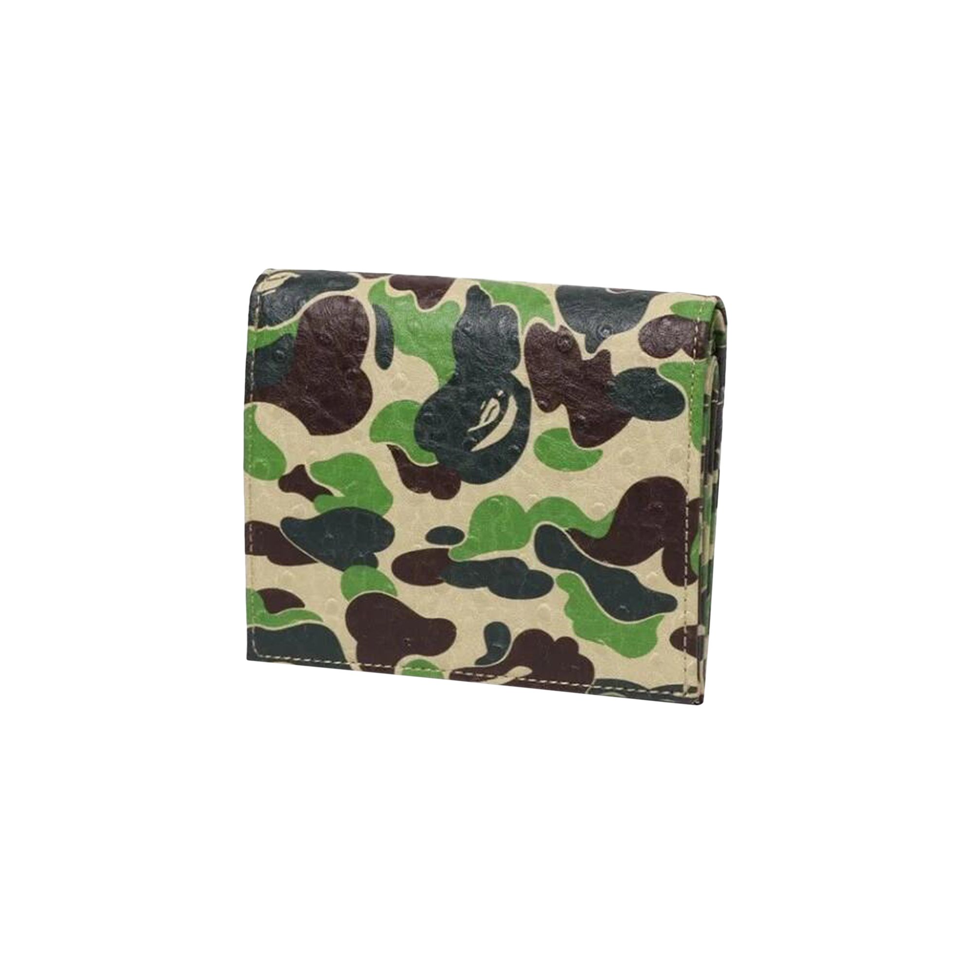 Pre-owned Bape Abc Camo Mini Wallet 'green' | Men's Size Onesize