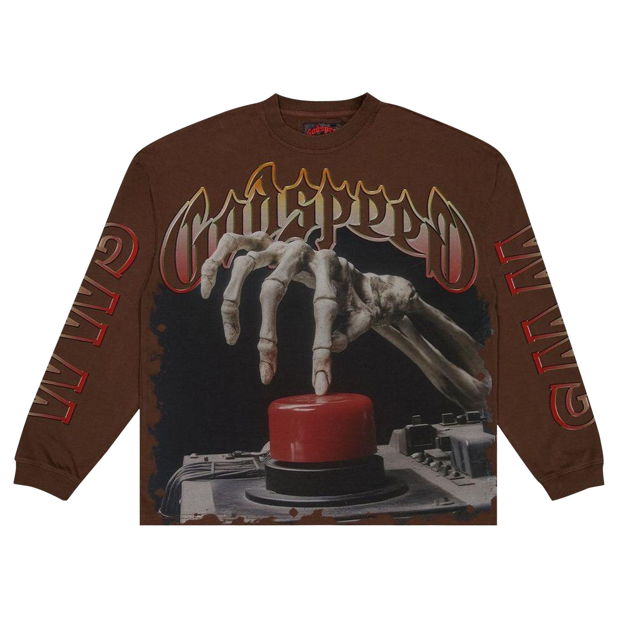 Pre-owned Godspeed Code Red Long-sleeve T-shirt 'mocha Wash' | Brown | Men's Size Xxl