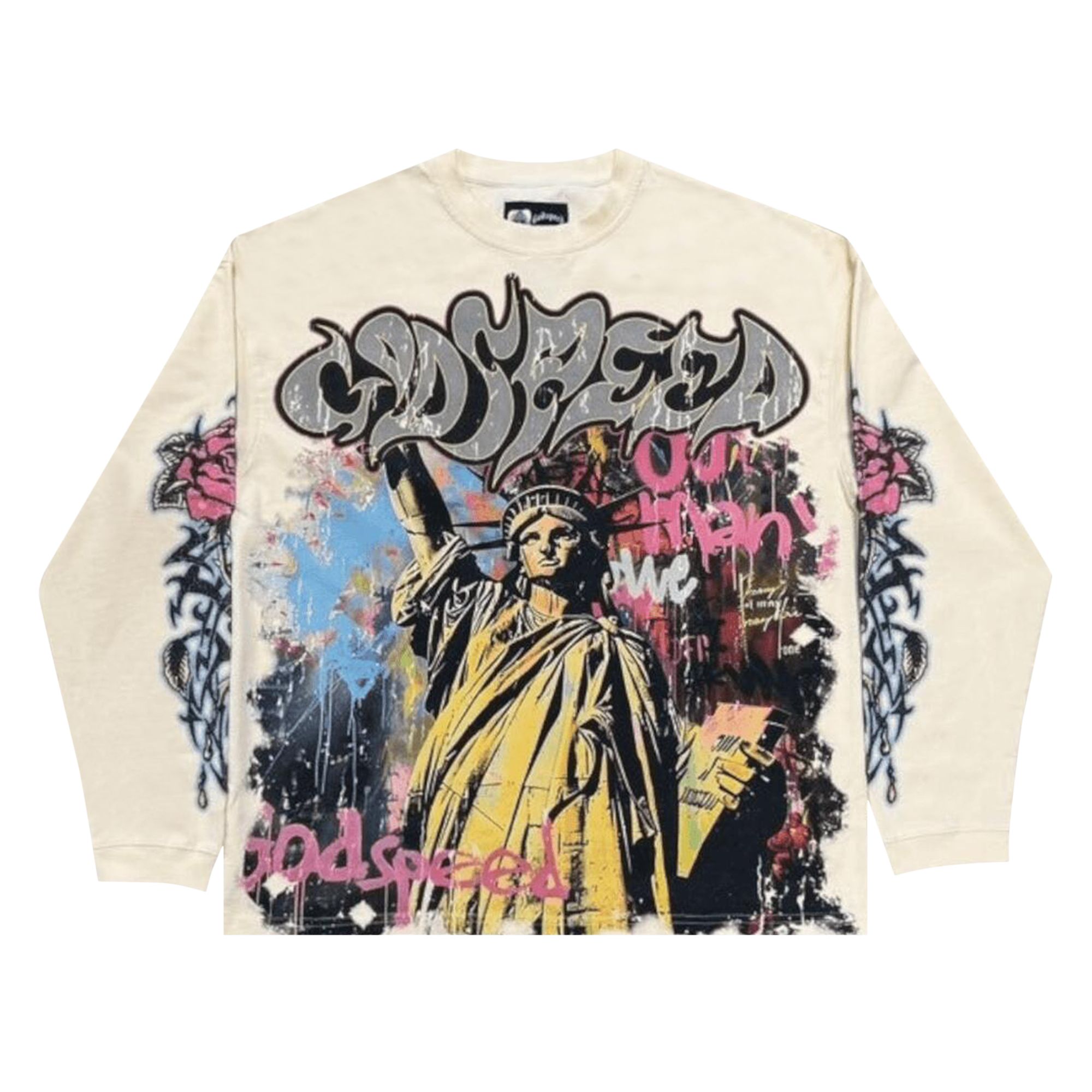 Pre-owned Godspeed Vandal Long-sleeve T-shirt 'bone' | White | Men's Size M
