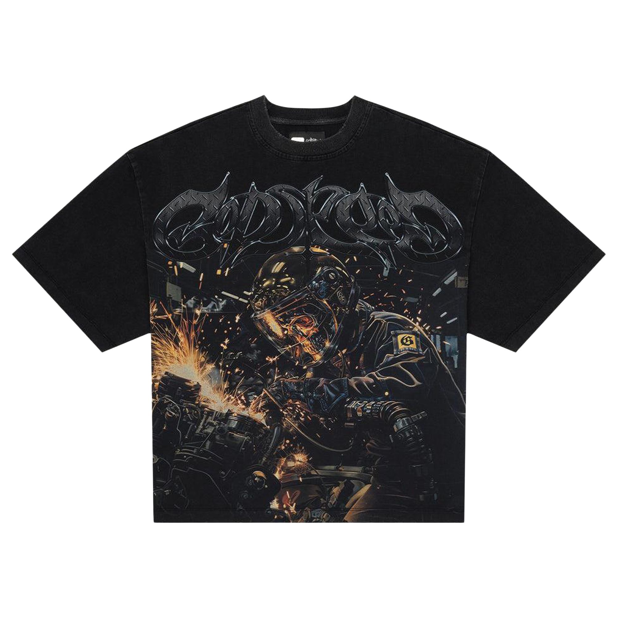 Pre-owned Godspeed Steel Sharpens Steel T-shirt 'black Wash' | Men's Size S